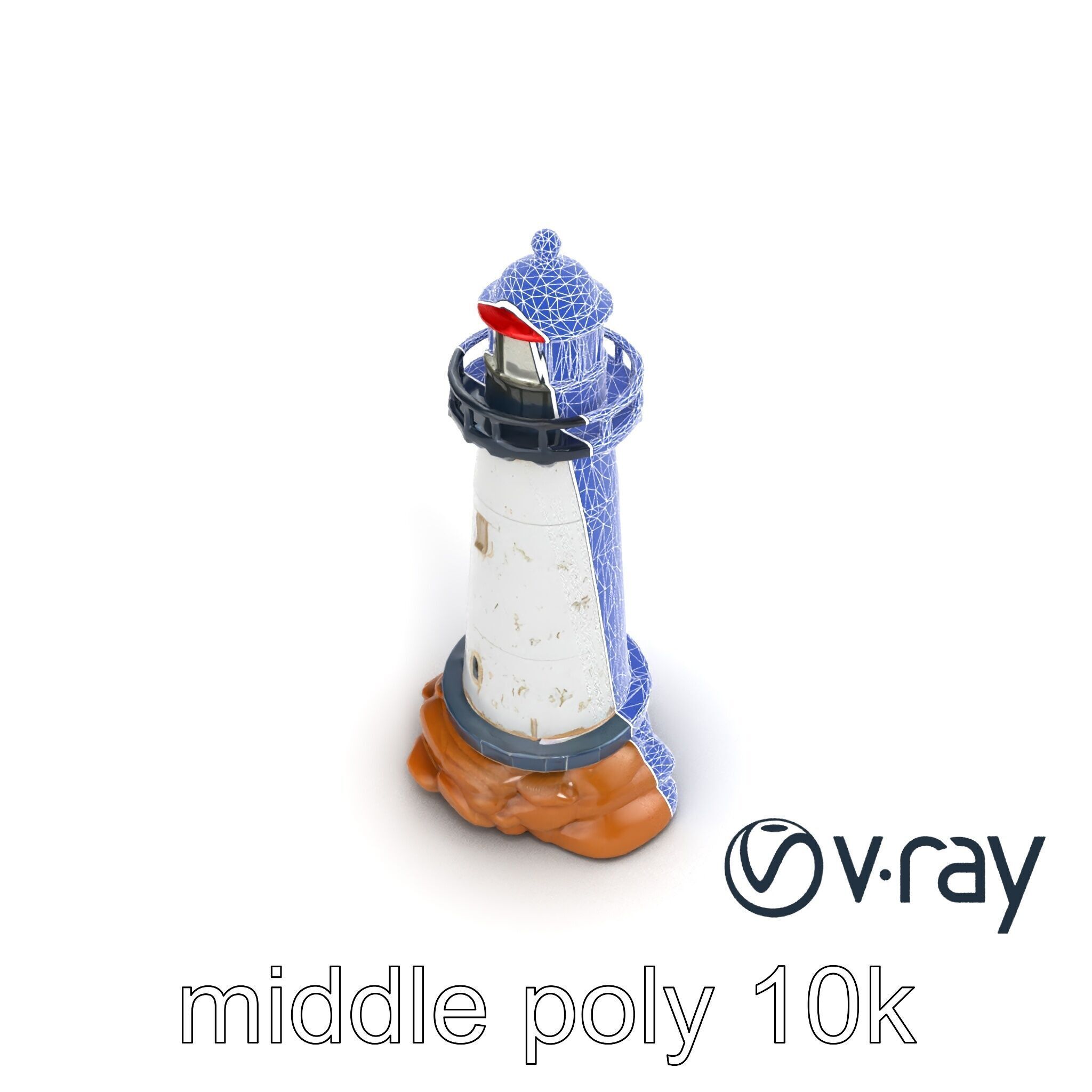 Chipped Paint Lighthouse Architectural Design model pack Low-poly 3D model_11