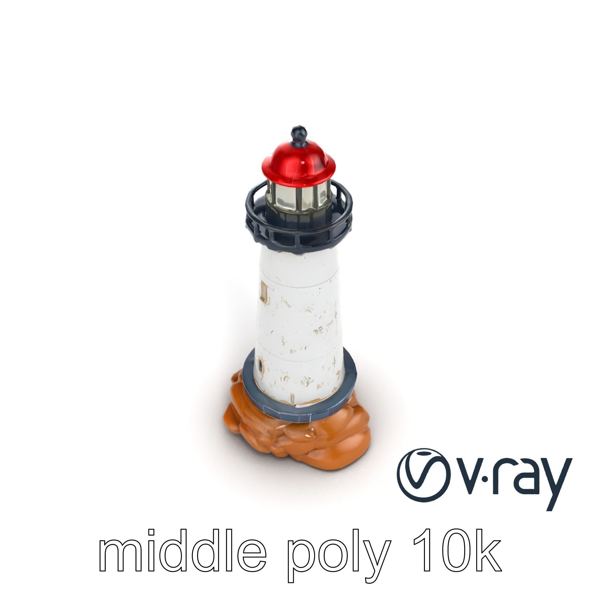 Chipped Paint Lighthouse Architectural Design model pack Low-poly 3D model_7