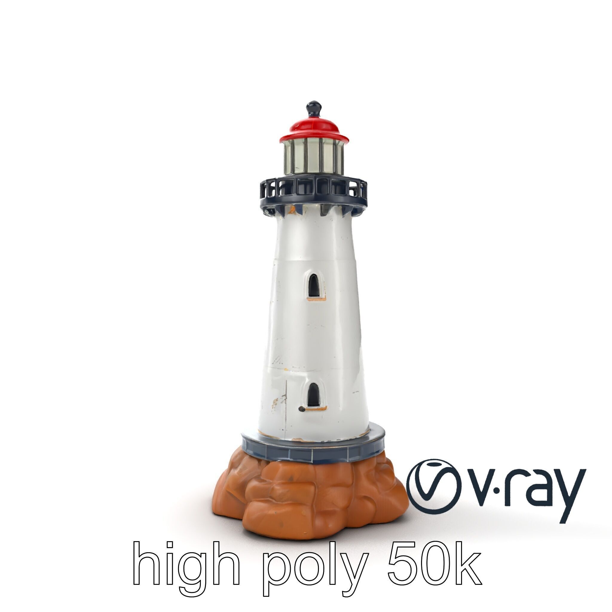 Chipped Paint Lighthouse Architectural Design model pack Low-poly 3D model_22