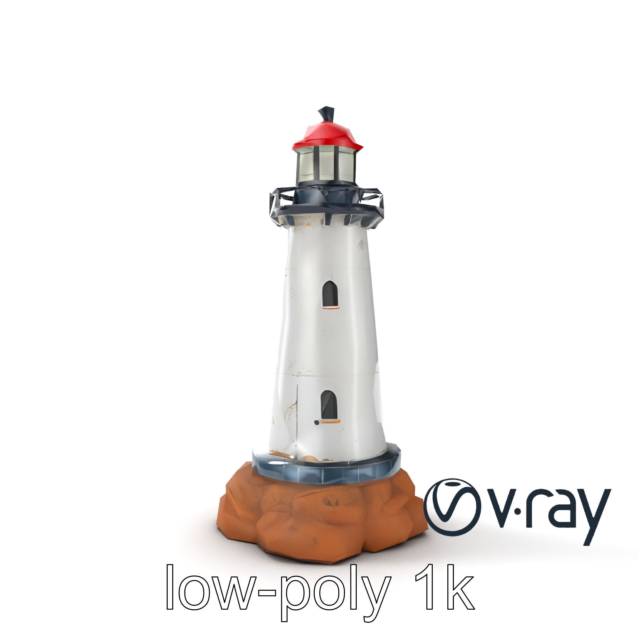Chipped Paint Lighthouse Architectural Design model pack Low-poly 3D model_21