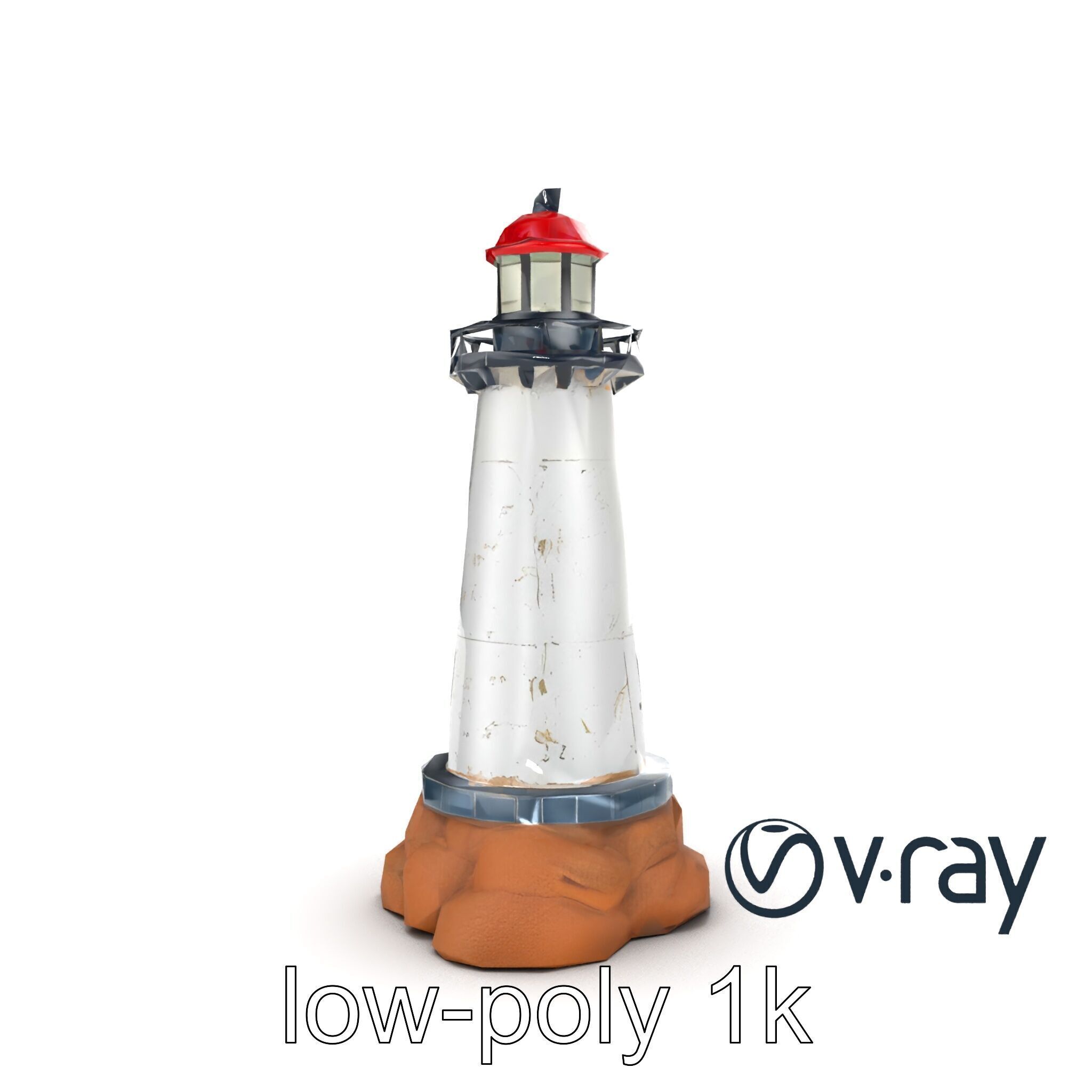 Chipped Paint Lighthouse Architectural Design model pack Low-poly 3D model_14