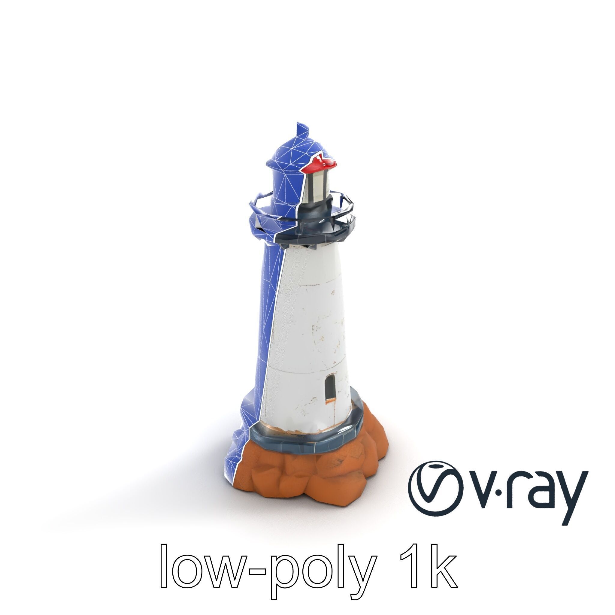 Chipped Paint Lighthouse Architectural Design model pack Low-poly 3D model_16