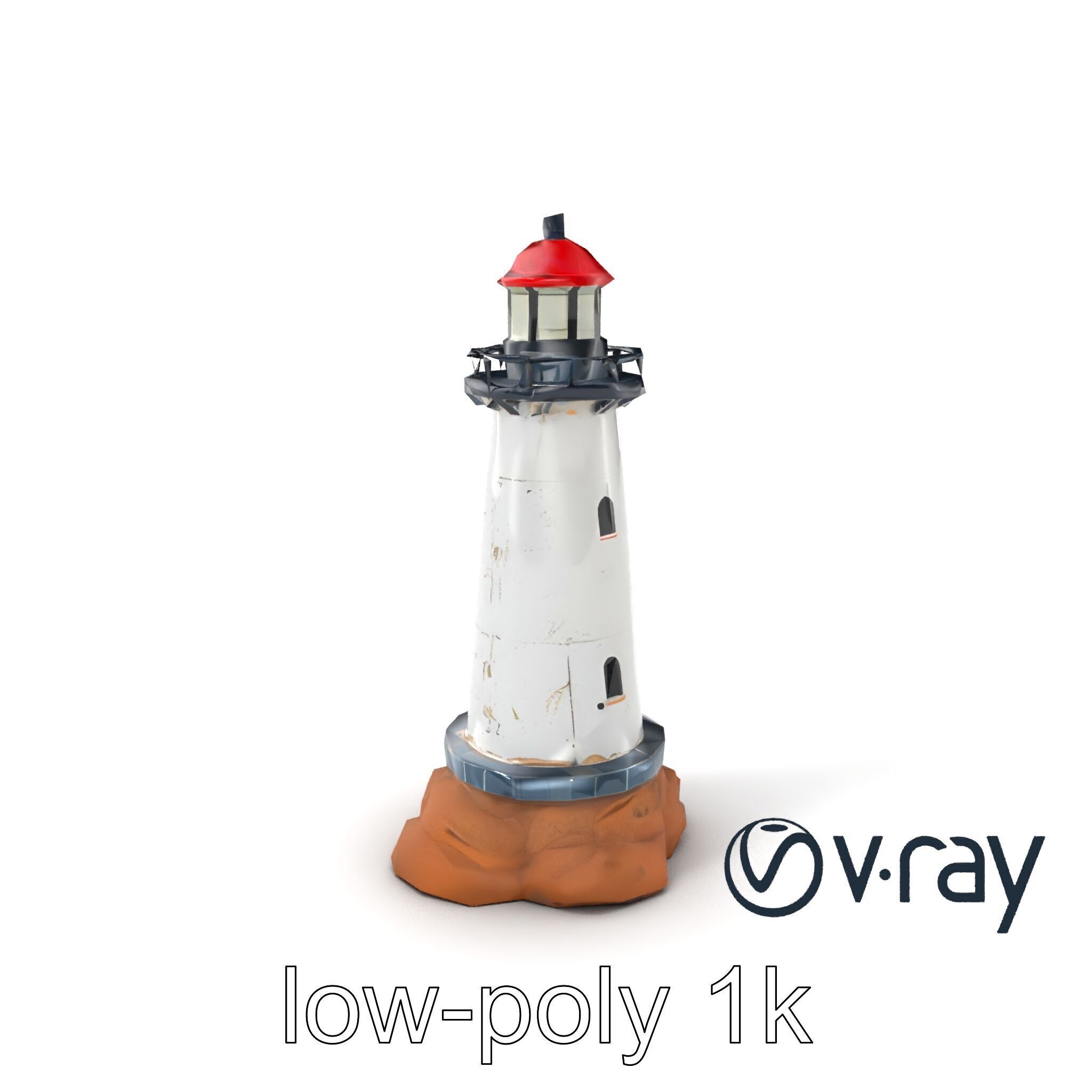 Chipped Paint Lighthouse Architectural Design model pack Low-poly 3D model_2