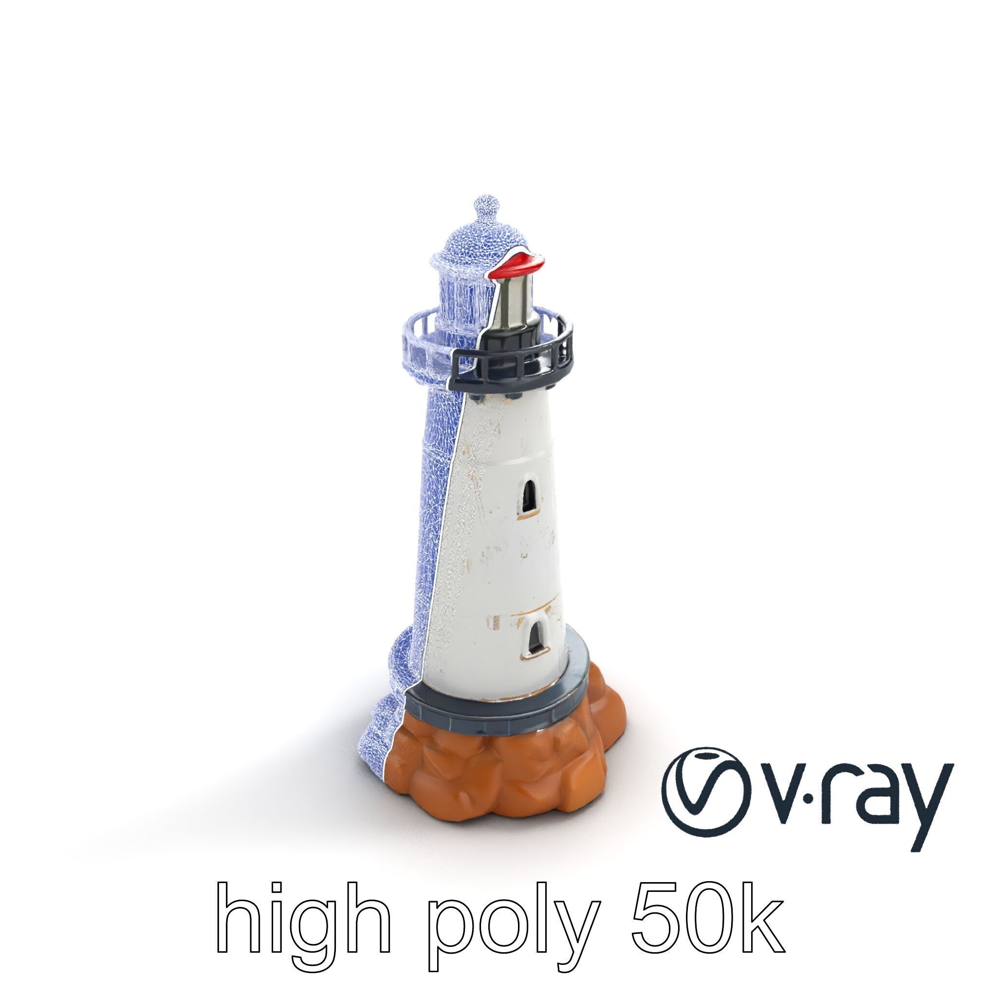 Chipped Paint Lighthouse Architectural Design model pack Low-poly 3D model_30