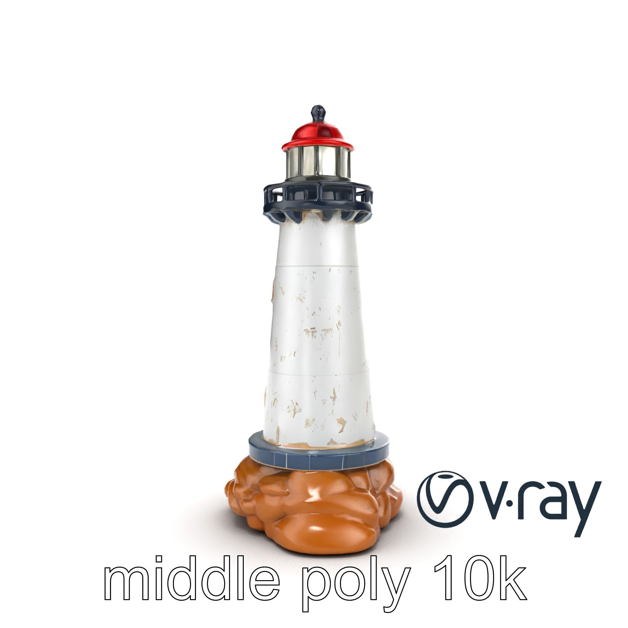 Chipped Paint Lighthouse Architectural Design model pack Low-poly 3D model_15