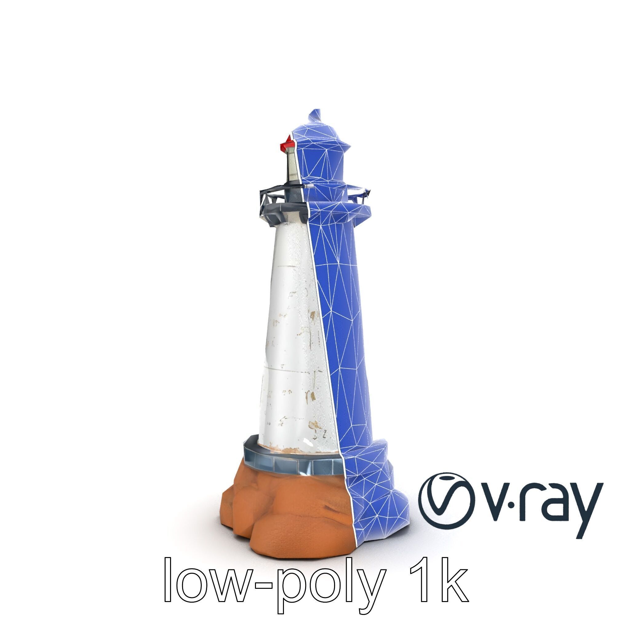 Chipped Paint Lighthouse Architectural Design model pack Low-poly 3D model_20