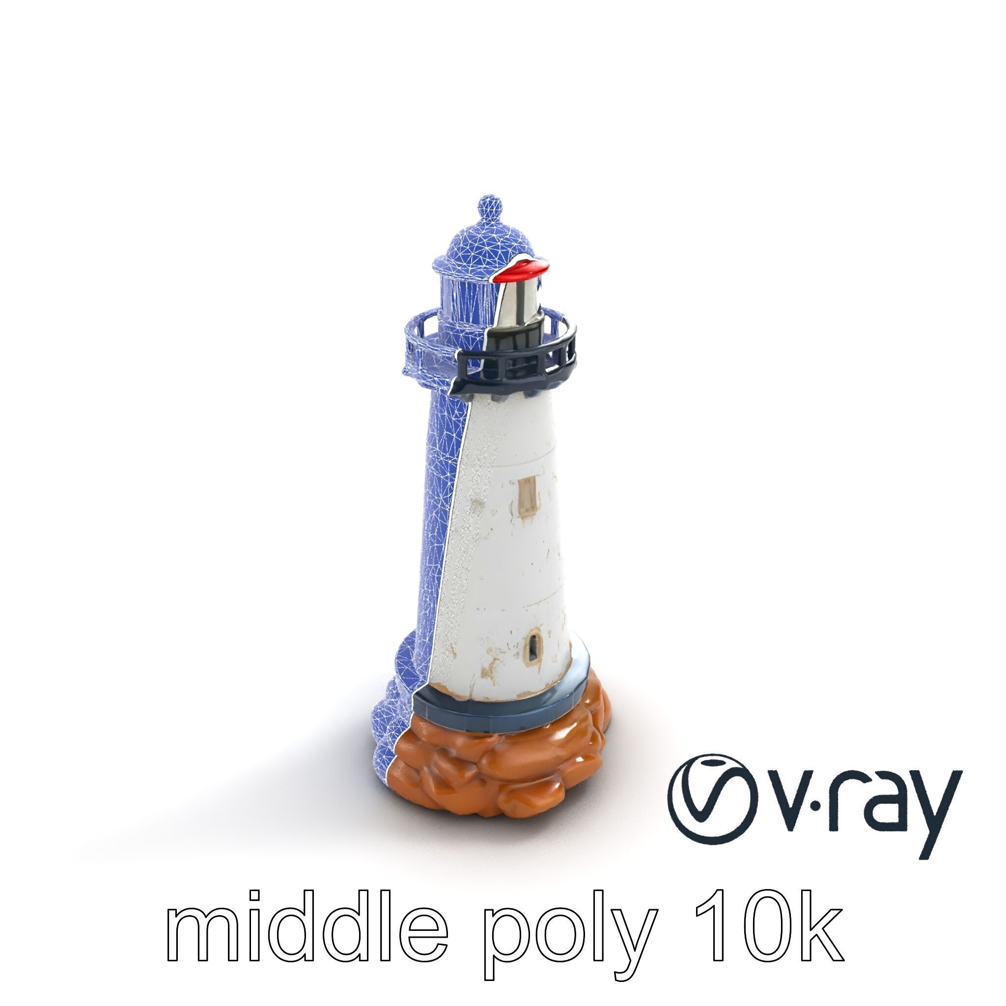 Chipped Paint Lighthouse Architectural Design model pack Low-poly 3D model_12
