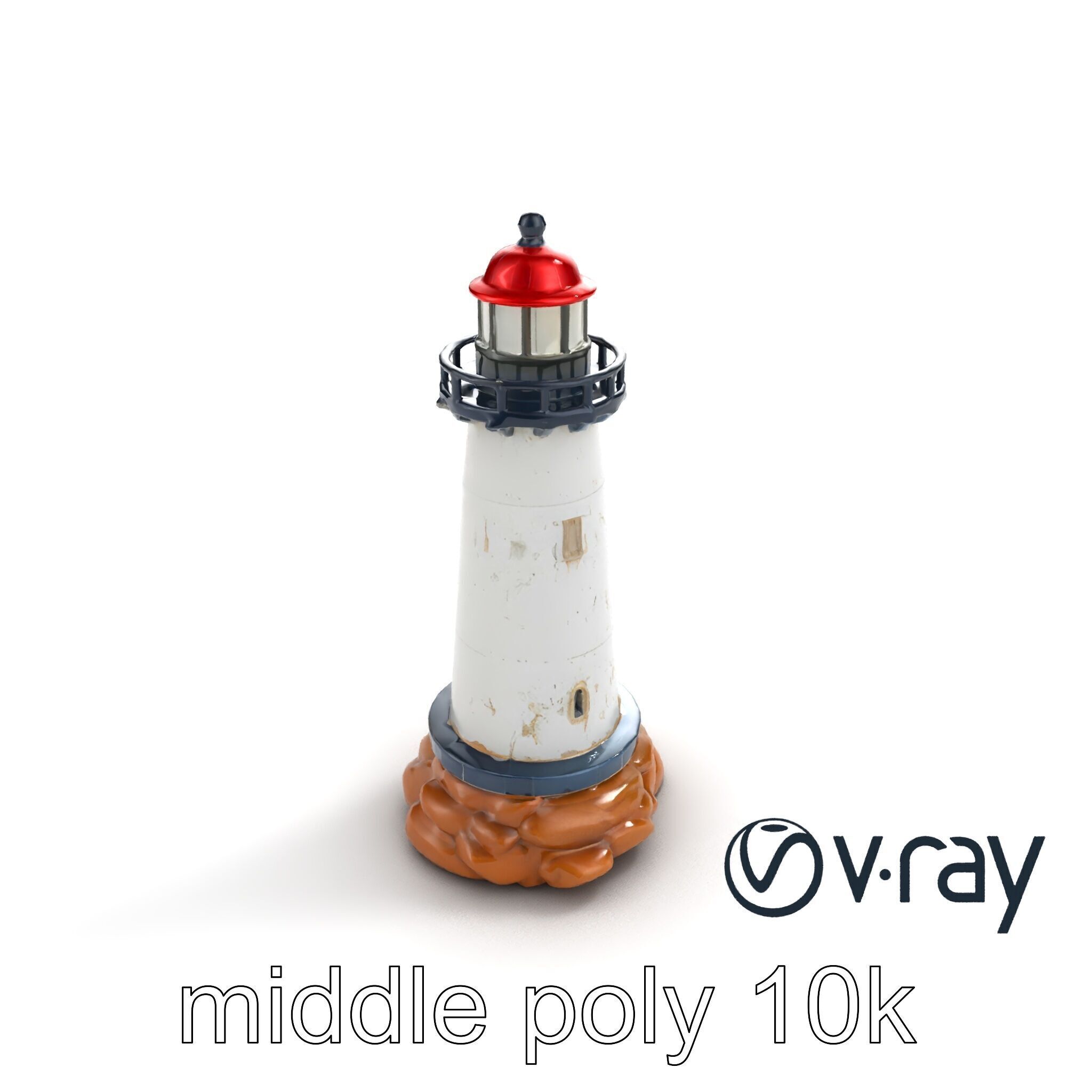 Chipped Paint Lighthouse Architectural Design model pack Low-poly 3D model_4