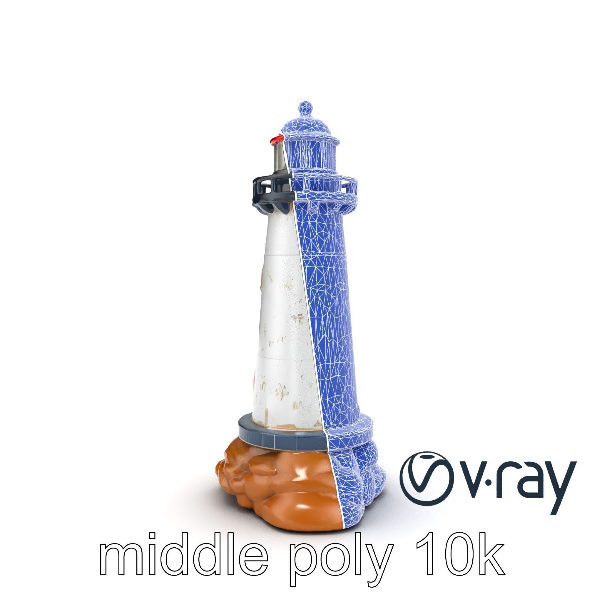 Chipped Paint Lighthouse Architectural Design model pack Low-poly 3D model_25