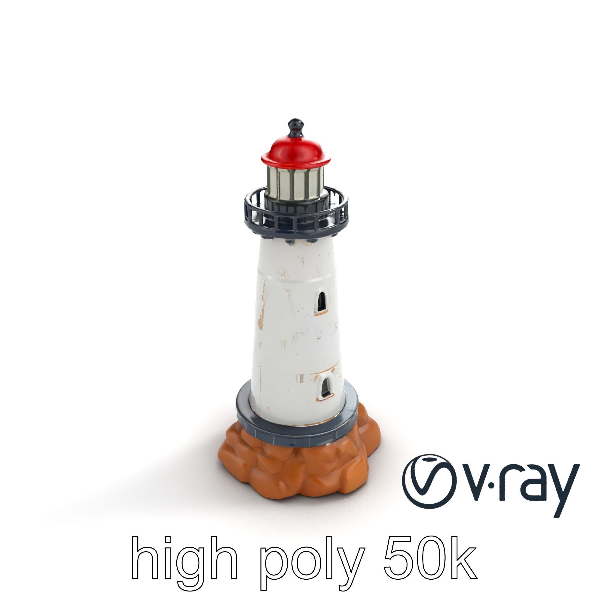 Chipped Paint Lighthouse Architectural Design model pack Low-poly 3D model_9