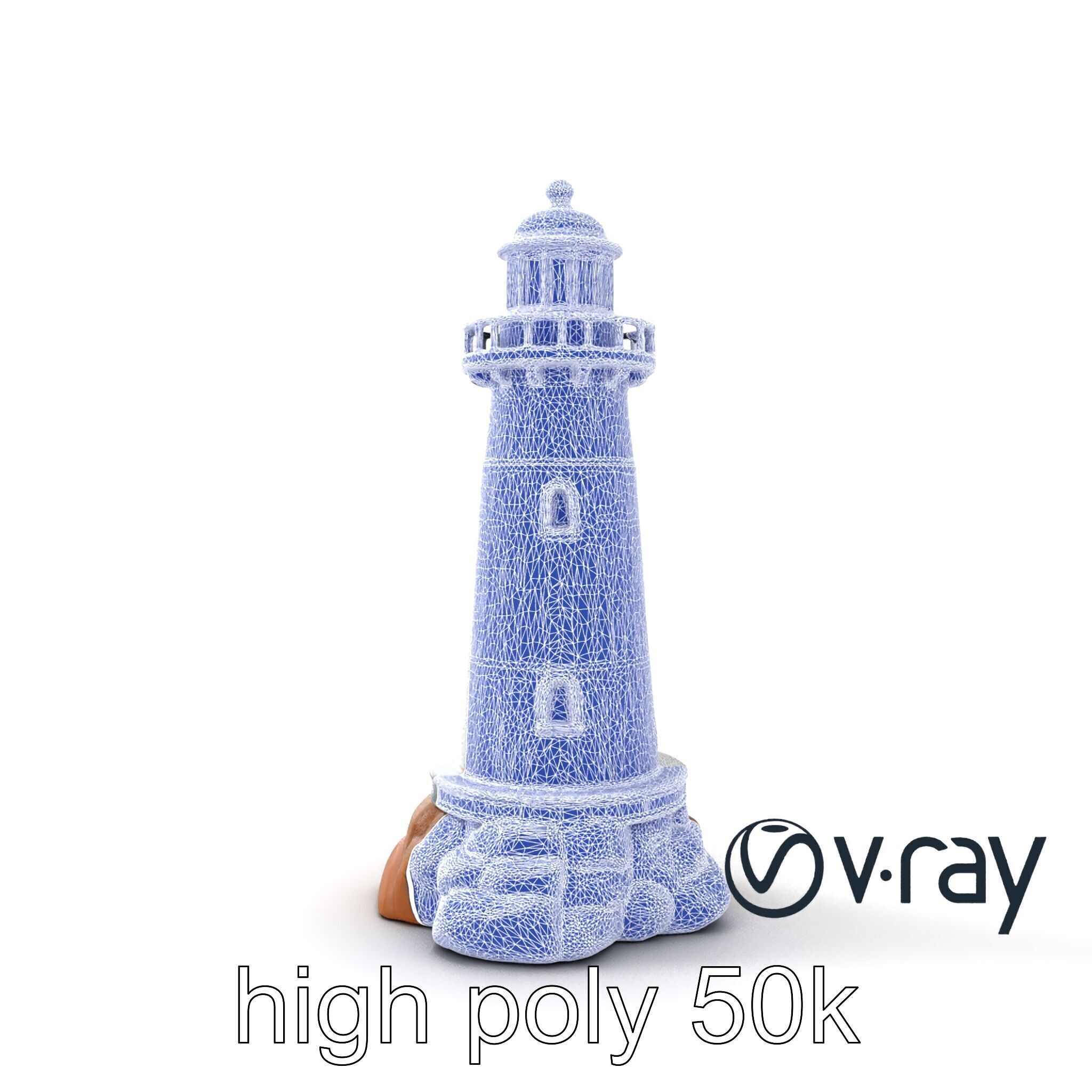 Chipped Paint Lighthouse Architectural Design model pack Low-poly 3D model_31