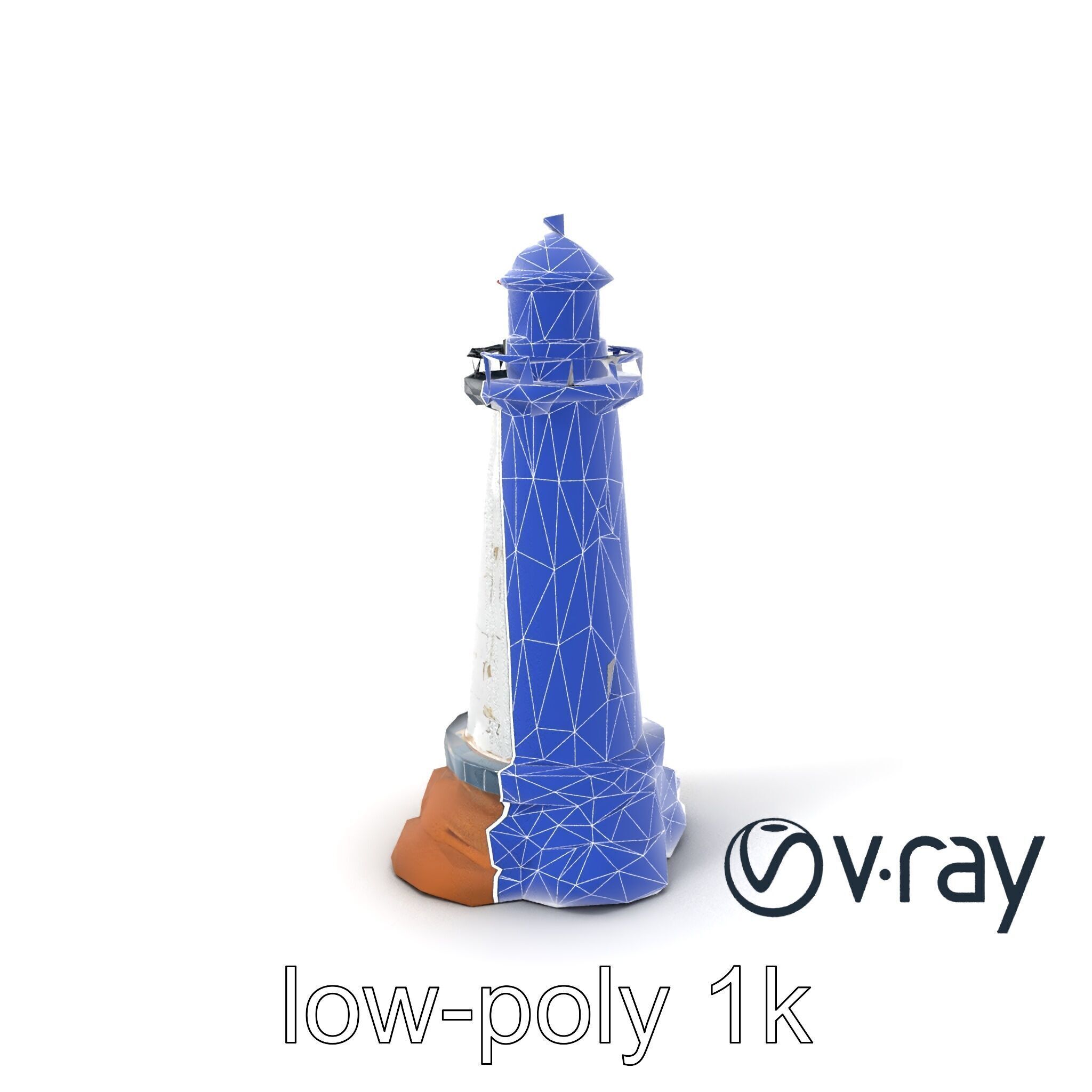 Chipped Paint Lighthouse Architectural Design model pack Low-poly 3D model_5