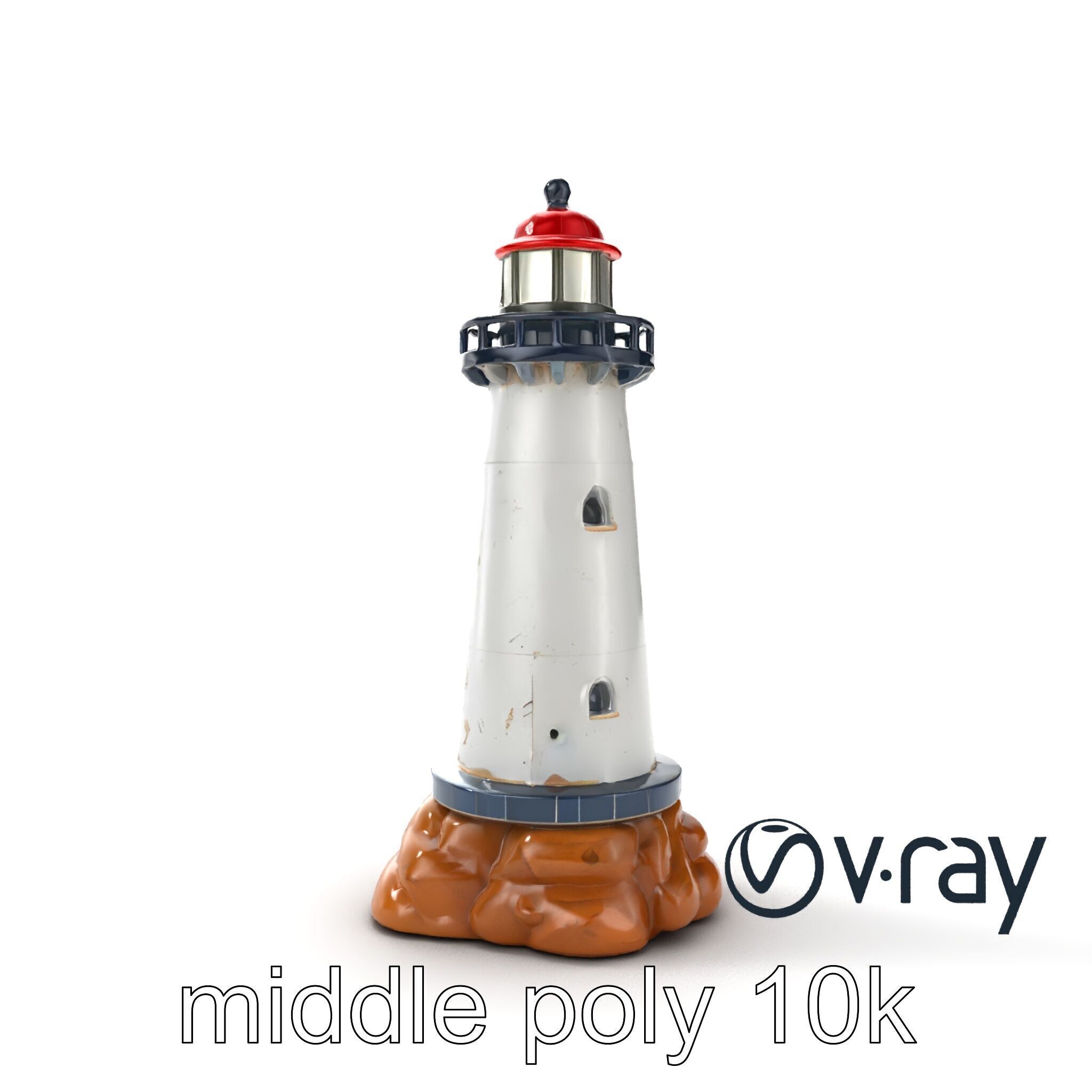 Chipped Paint Lighthouse Architectural Design model pack Low-poly 3D model_10