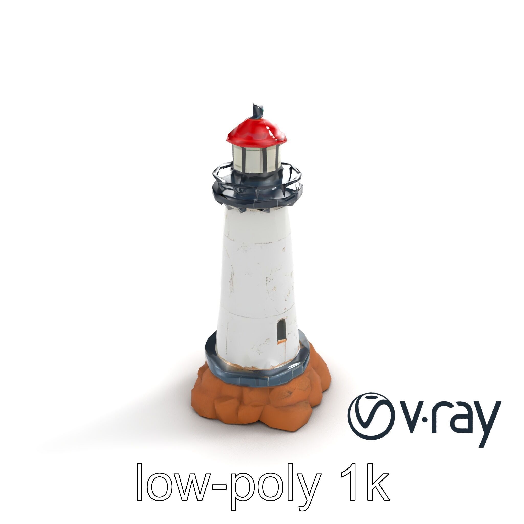 Chipped Paint Lighthouse Architectural Design model pack Low-poly 3D model_8