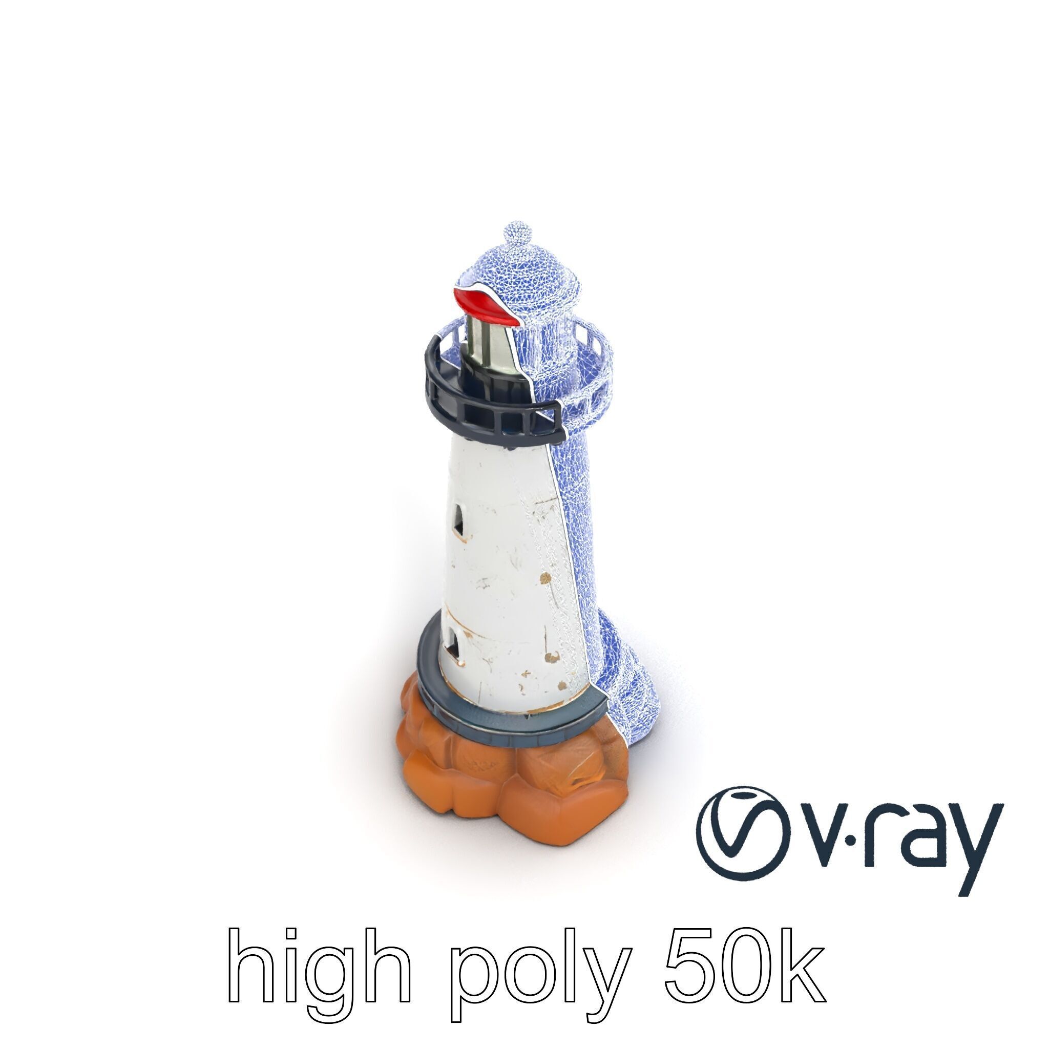 Chipped Paint Lighthouse Architectural Design model pack Low-poly 3D model_18