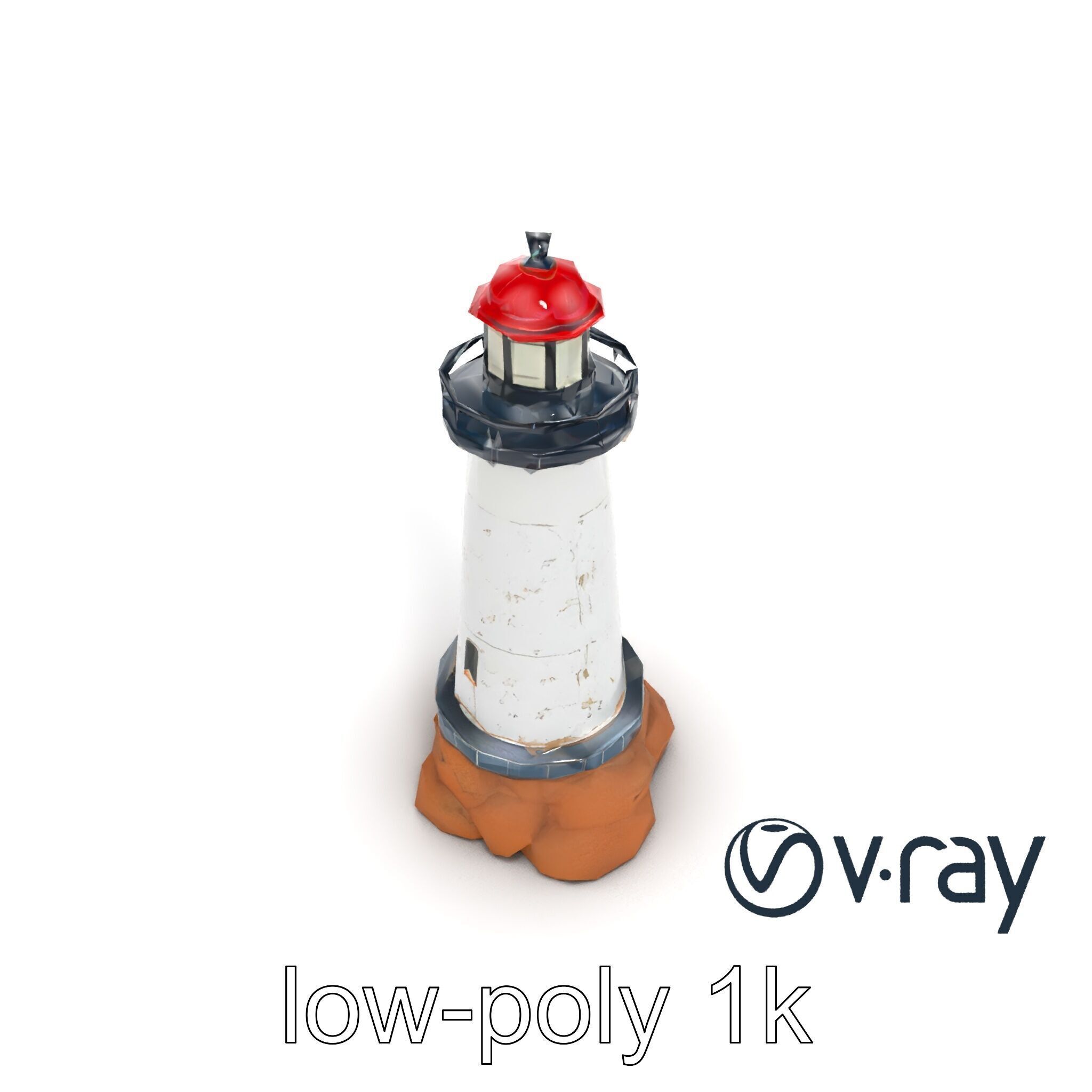 Chipped Paint Lighthouse Architectural Design model pack Low-poly 3D model_24