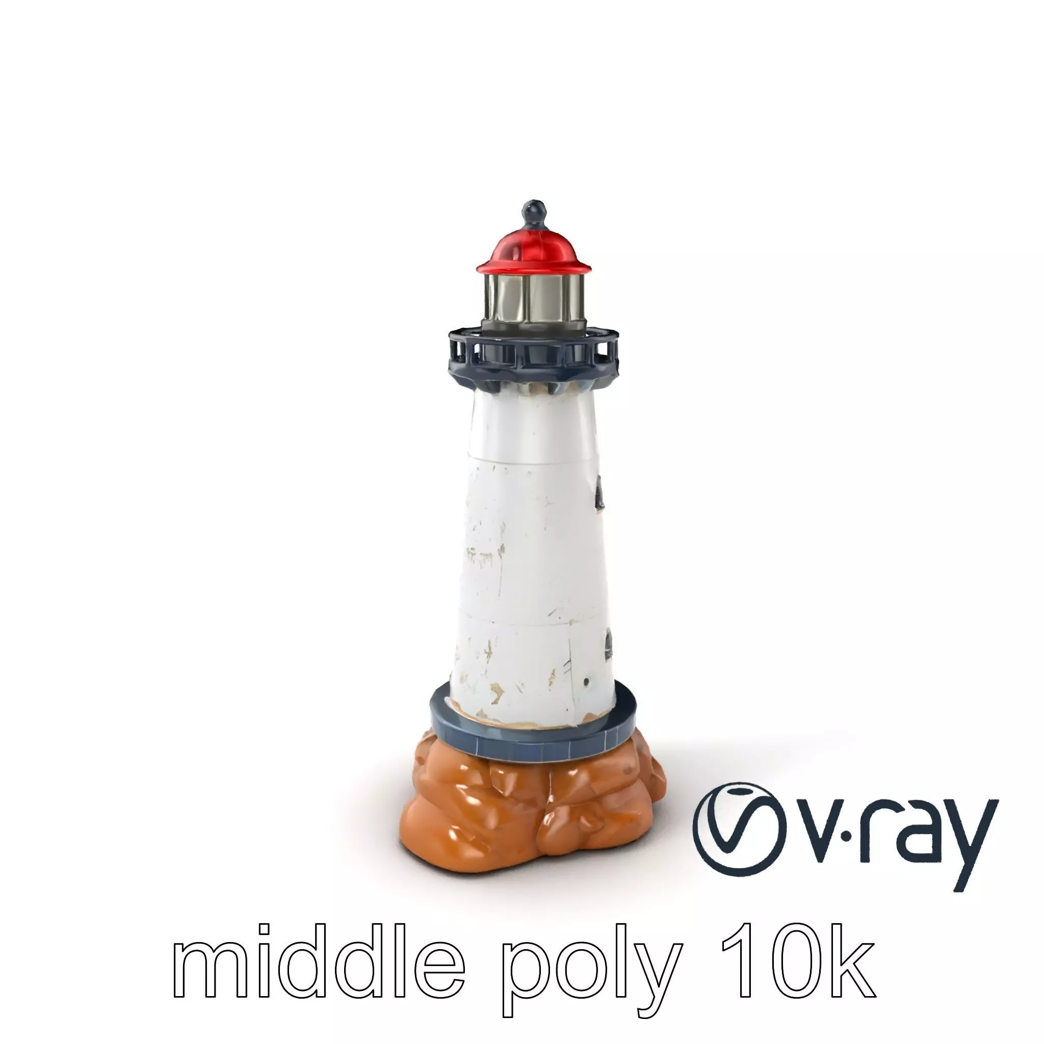 Chipped Paint Lighthouse Architectural Design model pack Low-poly 3D model_0