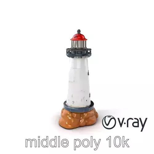 Chipped Paint Lighthouse Architectural Design model pack Low-poly 3D model