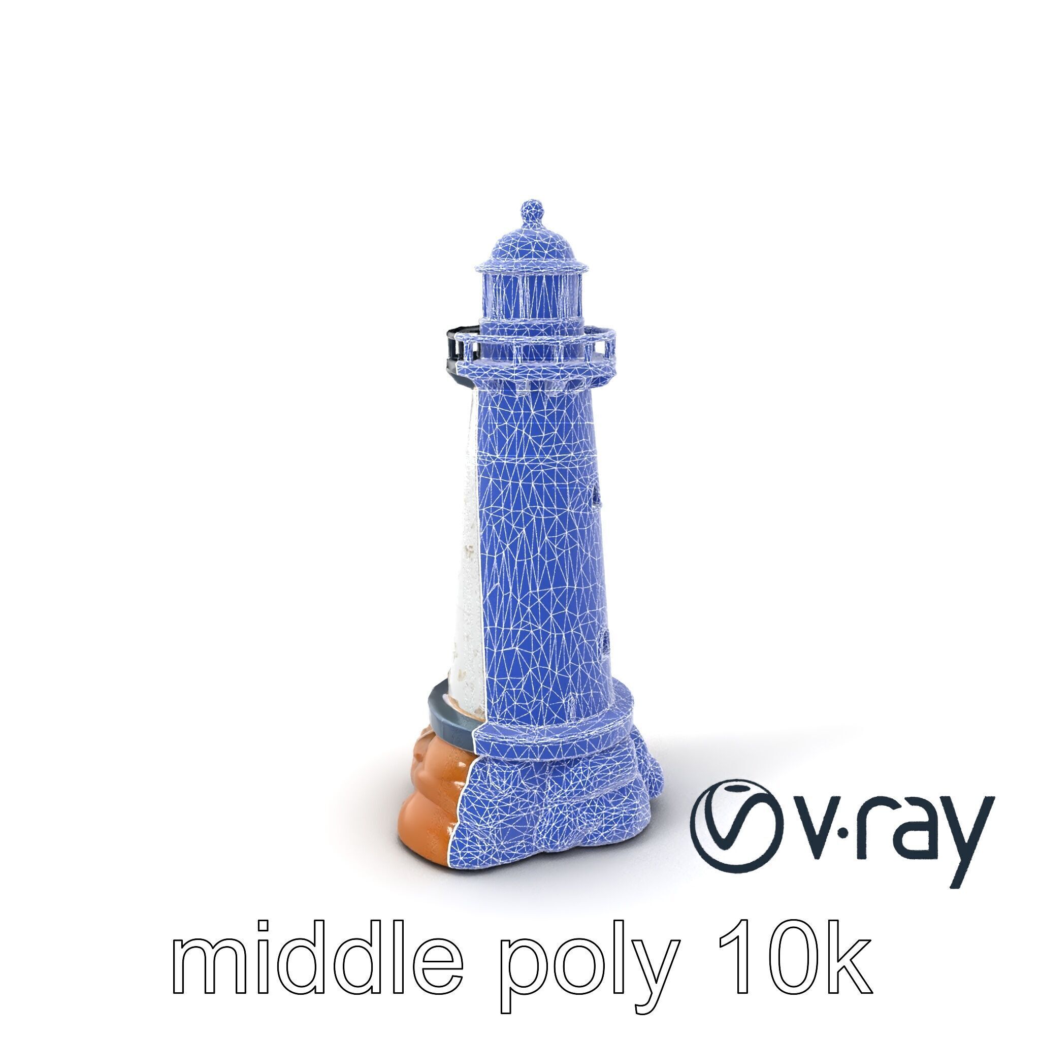 Chipped Paint Lighthouse Architectural Design model pack Low-poly 3D model_17