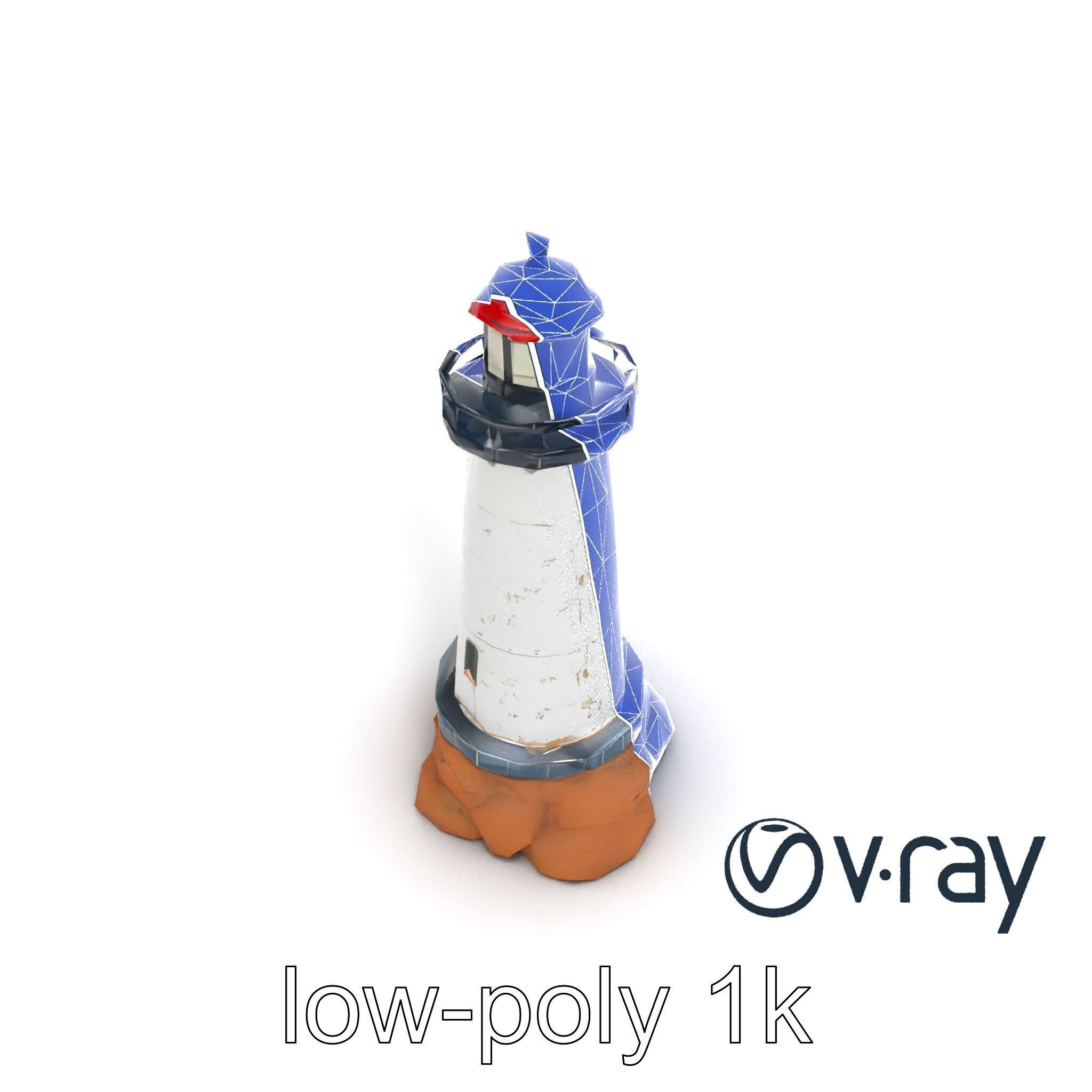 Chipped Paint Lighthouse Architectural Design model pack Low-poly 3D model_23