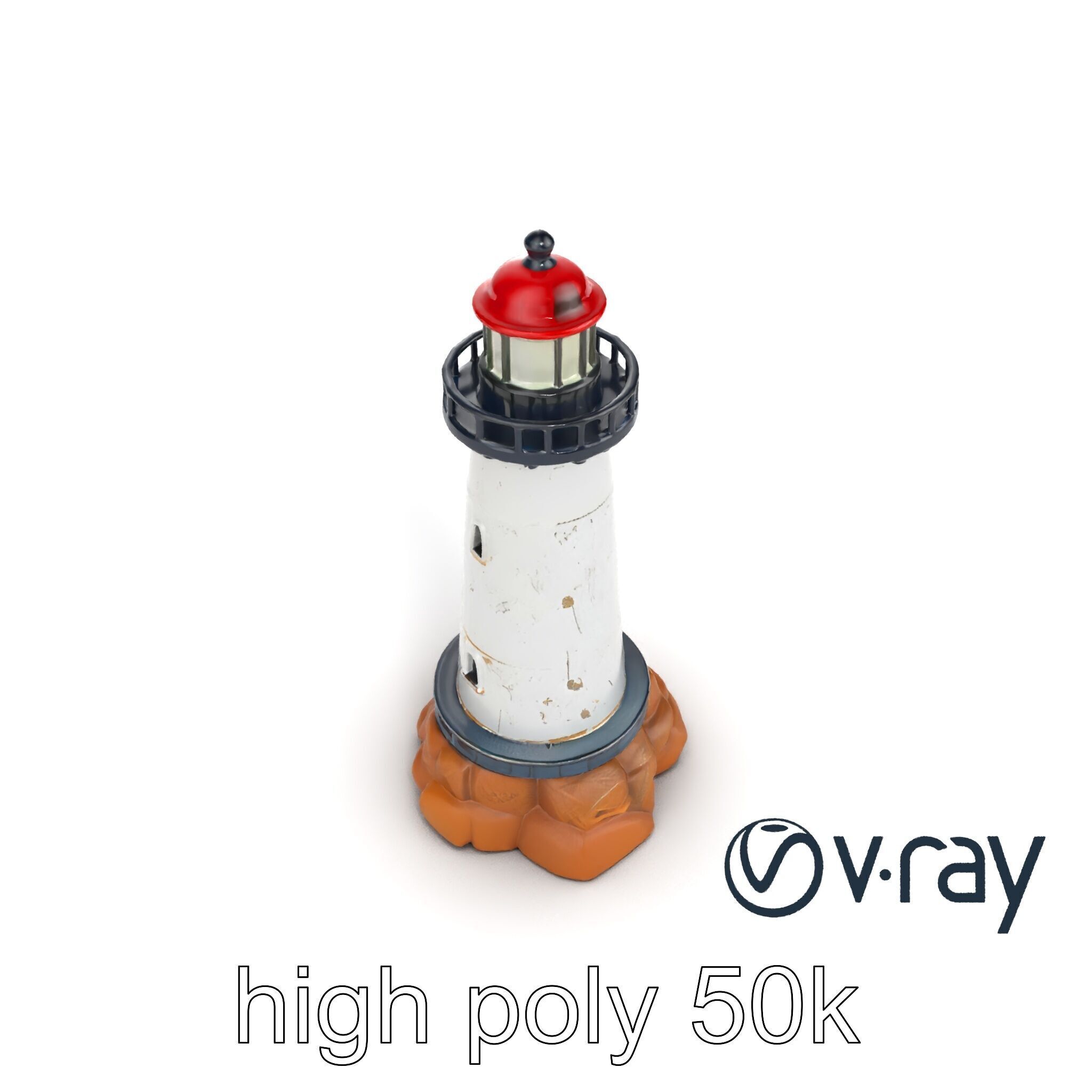 Chipped Paint Lighthouse Architectural Design model pack Low-poly 3D model_19