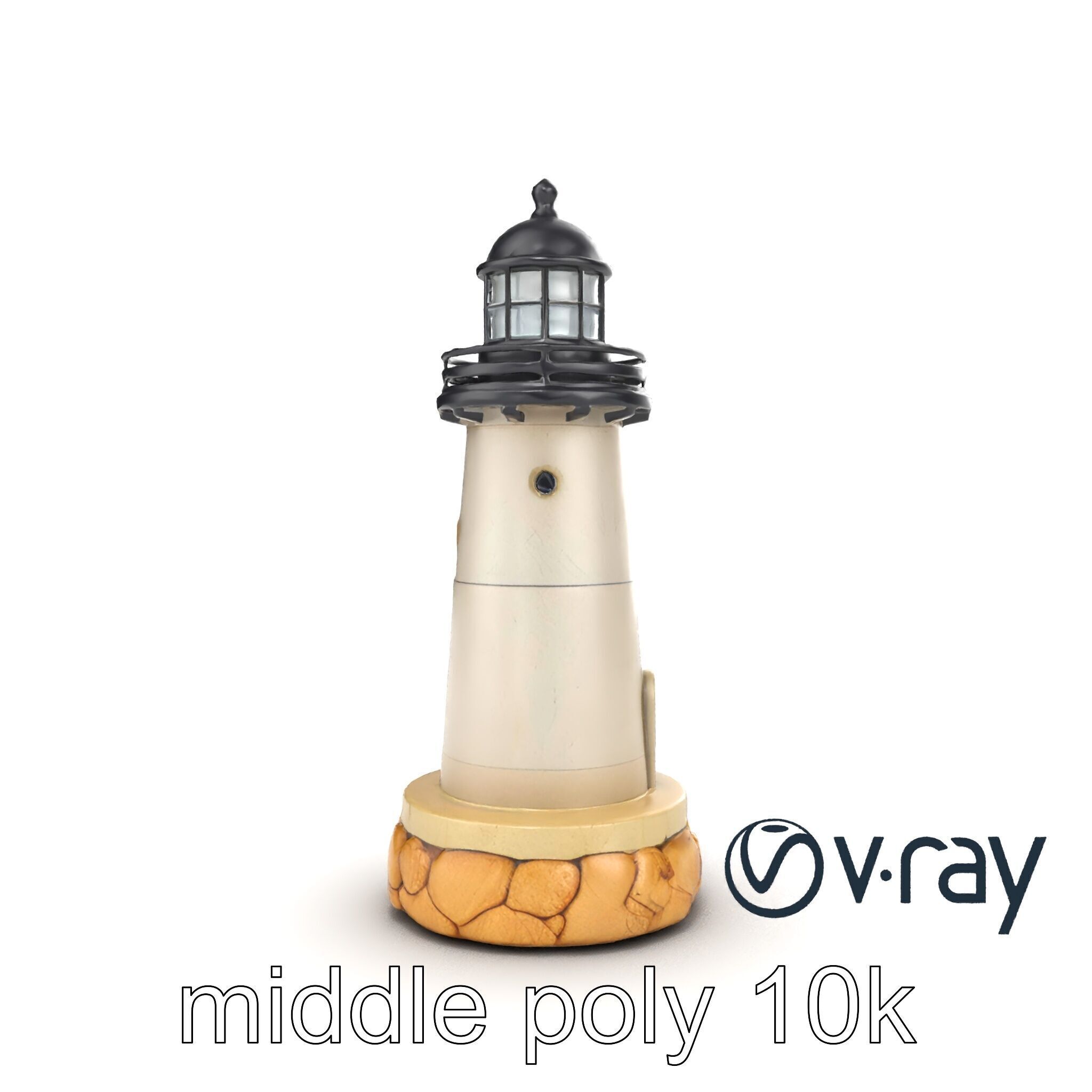 Cracked Stone Lighthouse Architectural model pack Low-poly 3D model_22