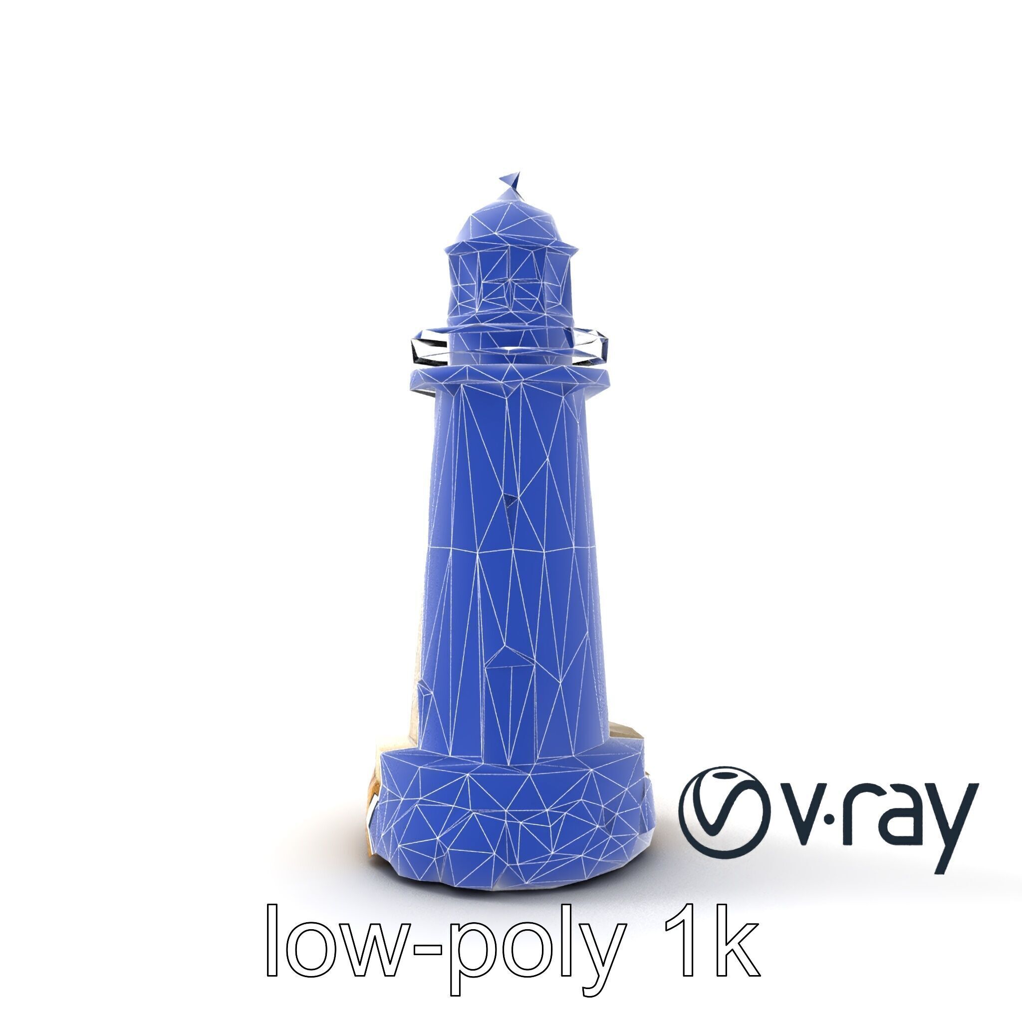 Cracked Stone Lighthouse Architectural model pack Low-poly 3D model_19