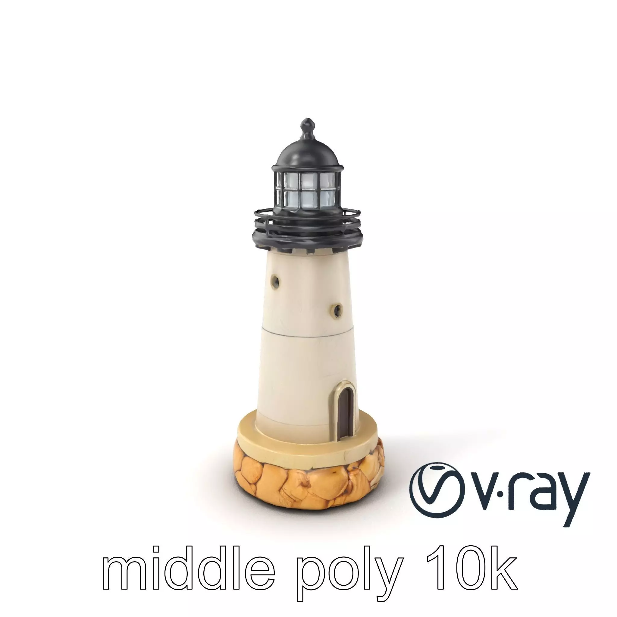 Cracked Stone Lighthouse Architectural model pack Low-poly 3D model_0