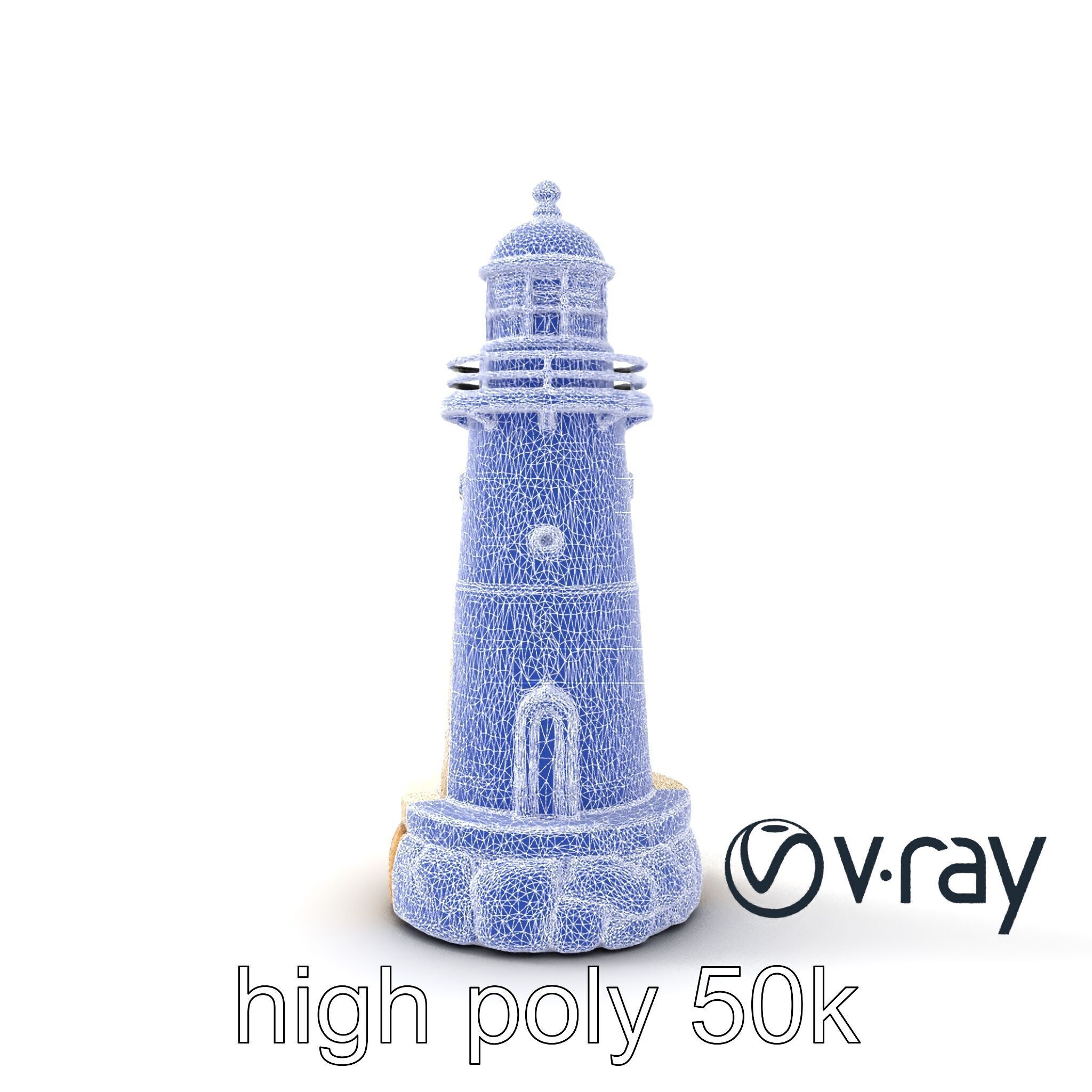 Cracked Stone Lighthouse Architectural model pack Low-poly 3D model_28