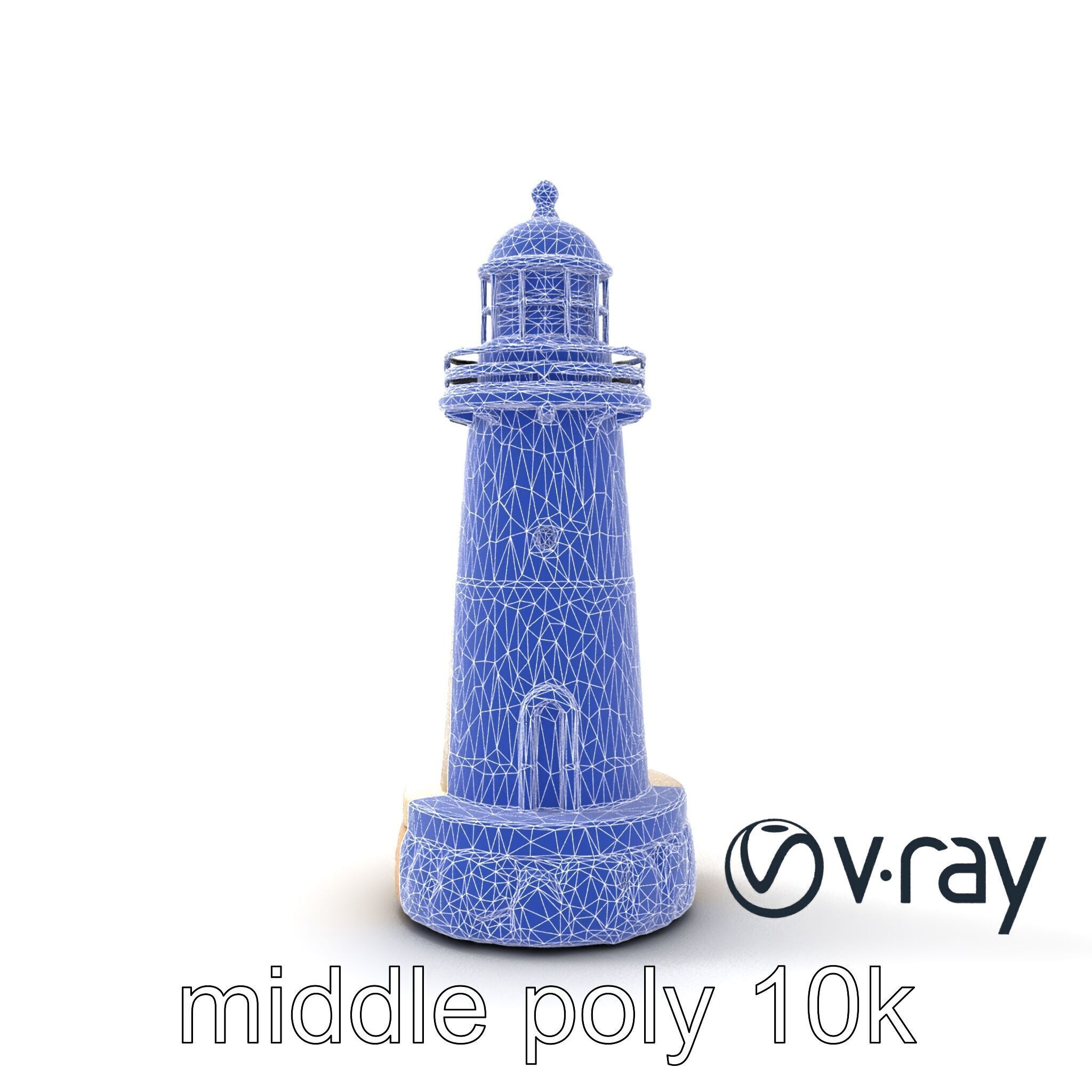 Cracked Stone Lighthouse Architectural model pack Low-poly 3D model_18