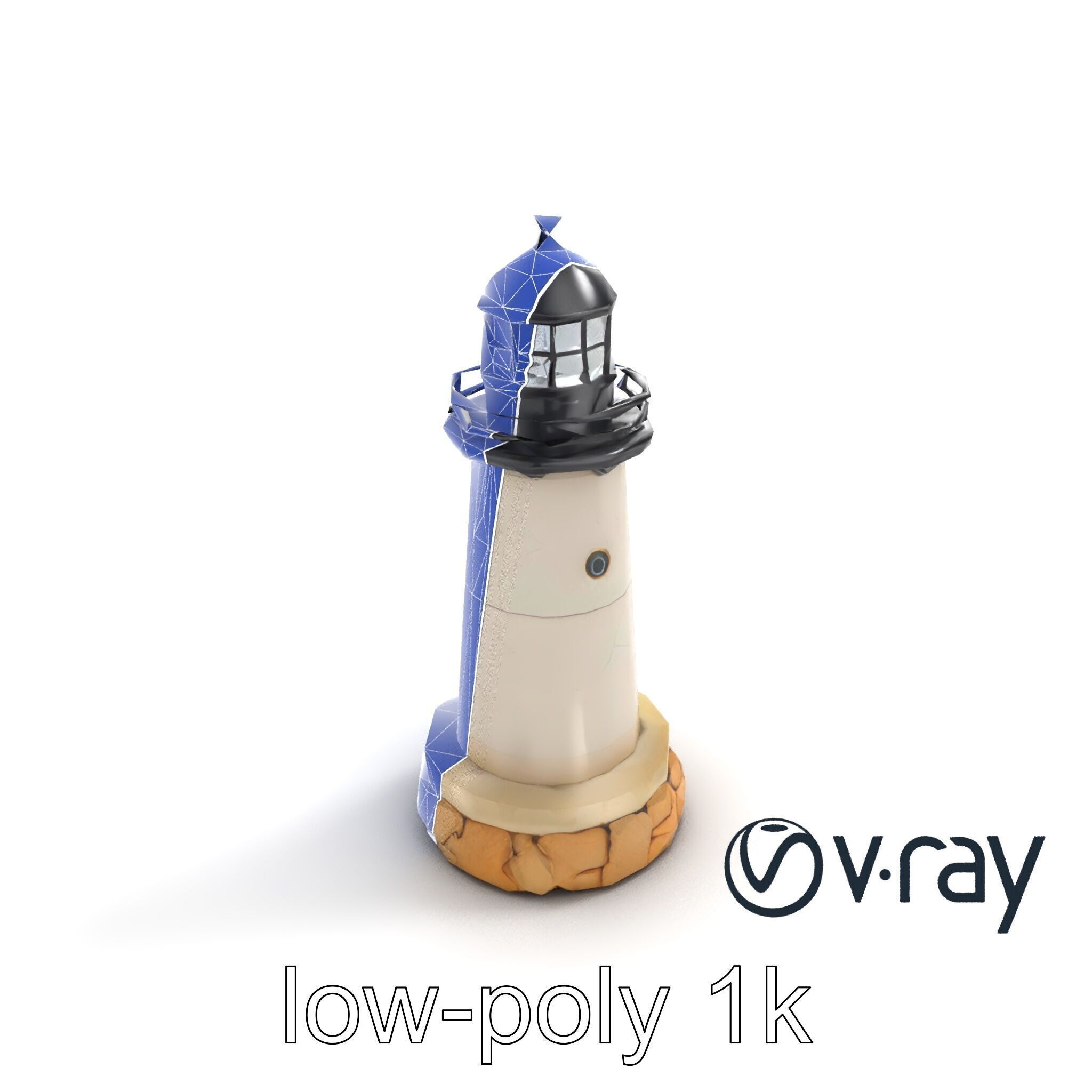 Cracked Stone Lighthouse Architectural model pack Low-poly 3D model_23
