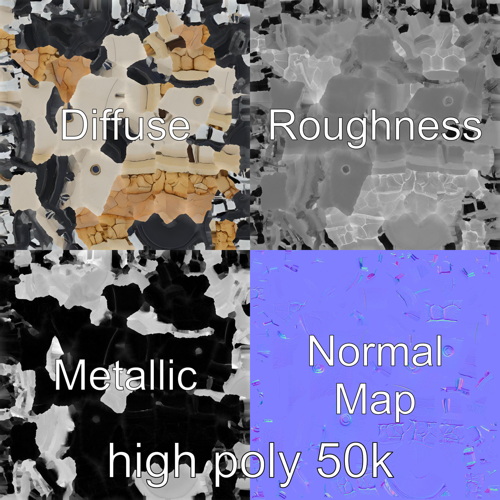 Cracked Stone Lighthouse Architectural model pack Low-poly 3D model_1