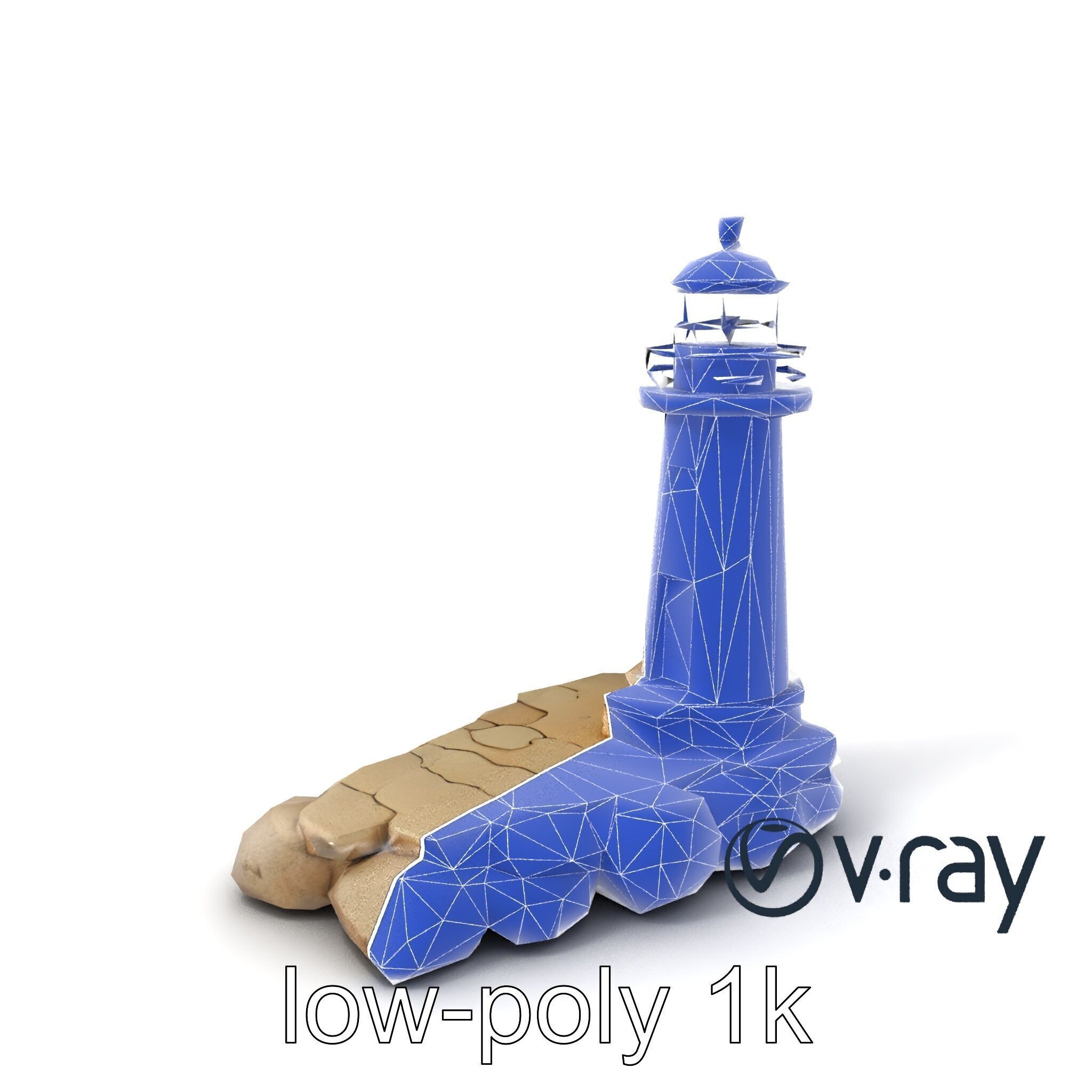 Cracked Coastal Lighthouse model pack Low-poly 3D model_5