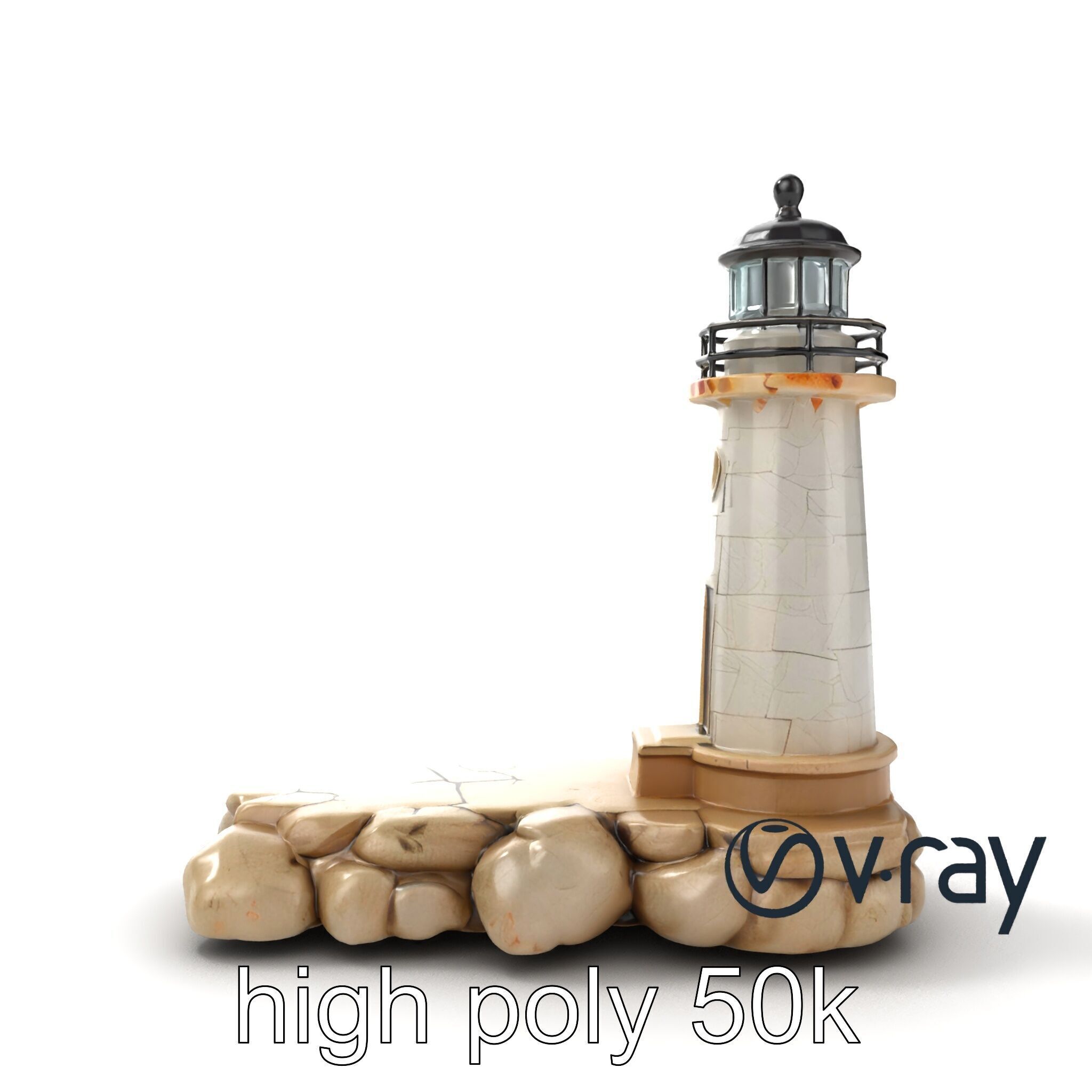 Cracked Coastal Lighthouse model pack Low-poly 3D model_20