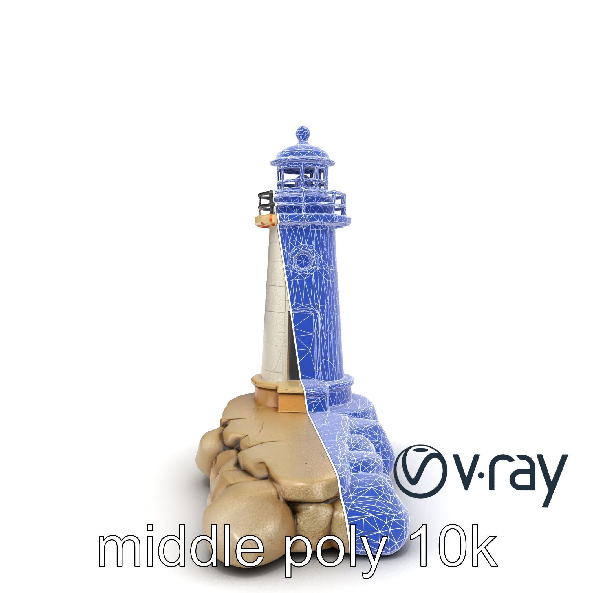 Cracked Coastal Lighthouse model pack Low-poly 3D model_27