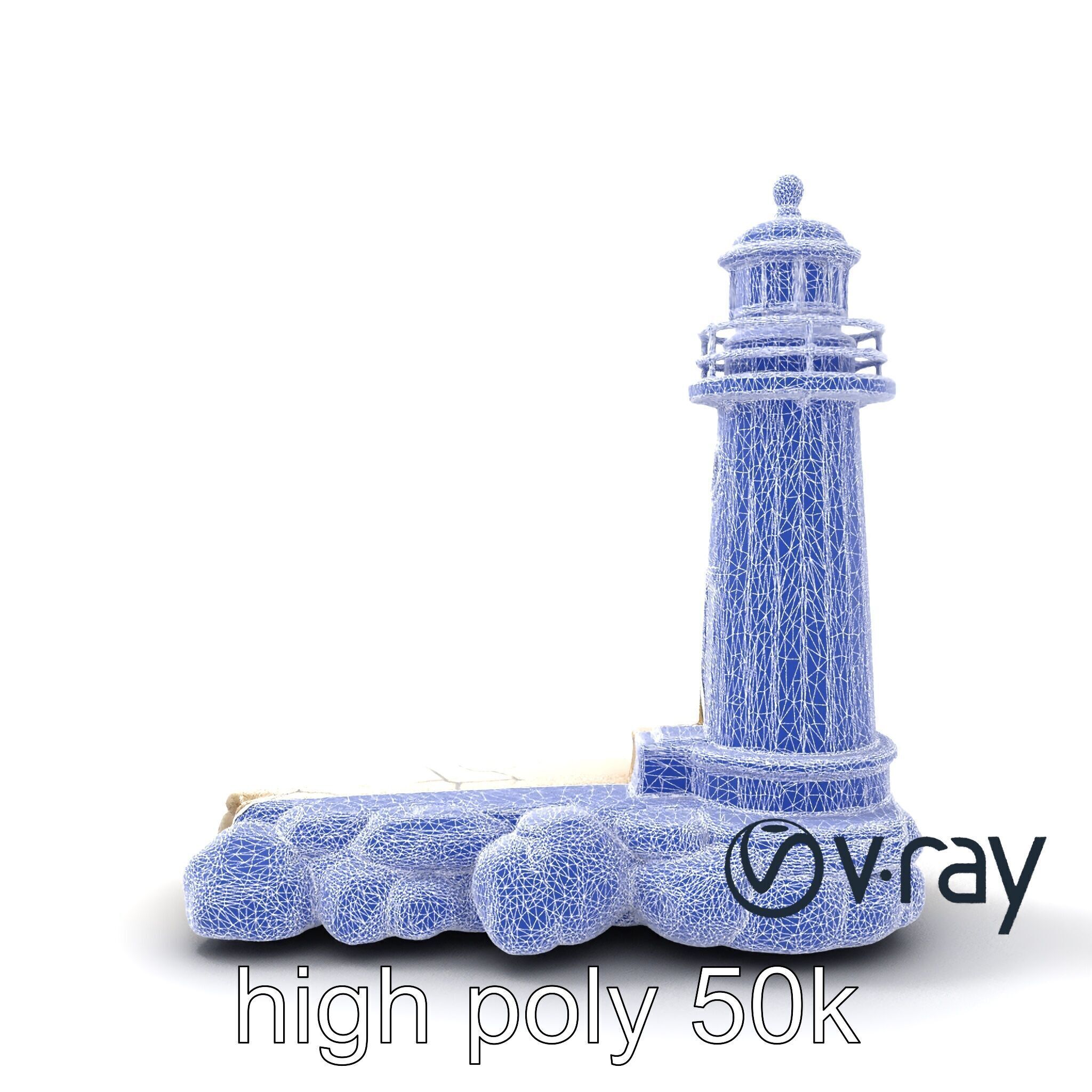 Cracked Coastal Lighthouse model pack Low-poly 3D model_31