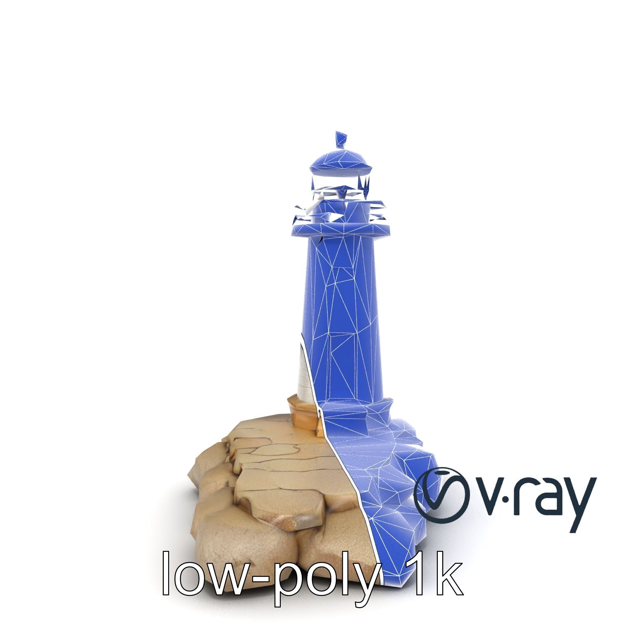 Cracked Coastal Lighthouse model pack Low-poly 3D model_14