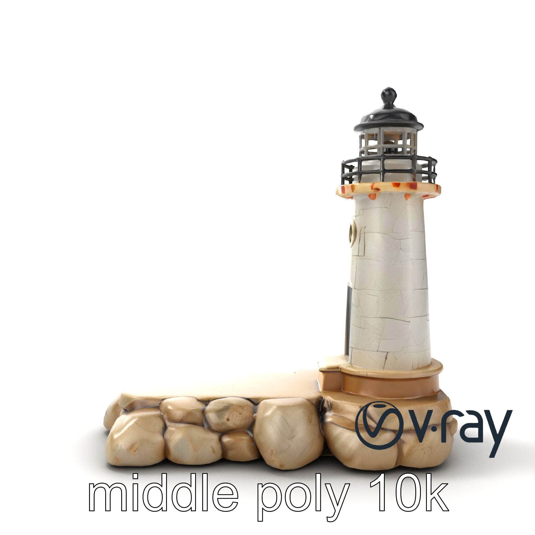Cracked Coastal Lighthouse model pack Low-poly 3D model_19