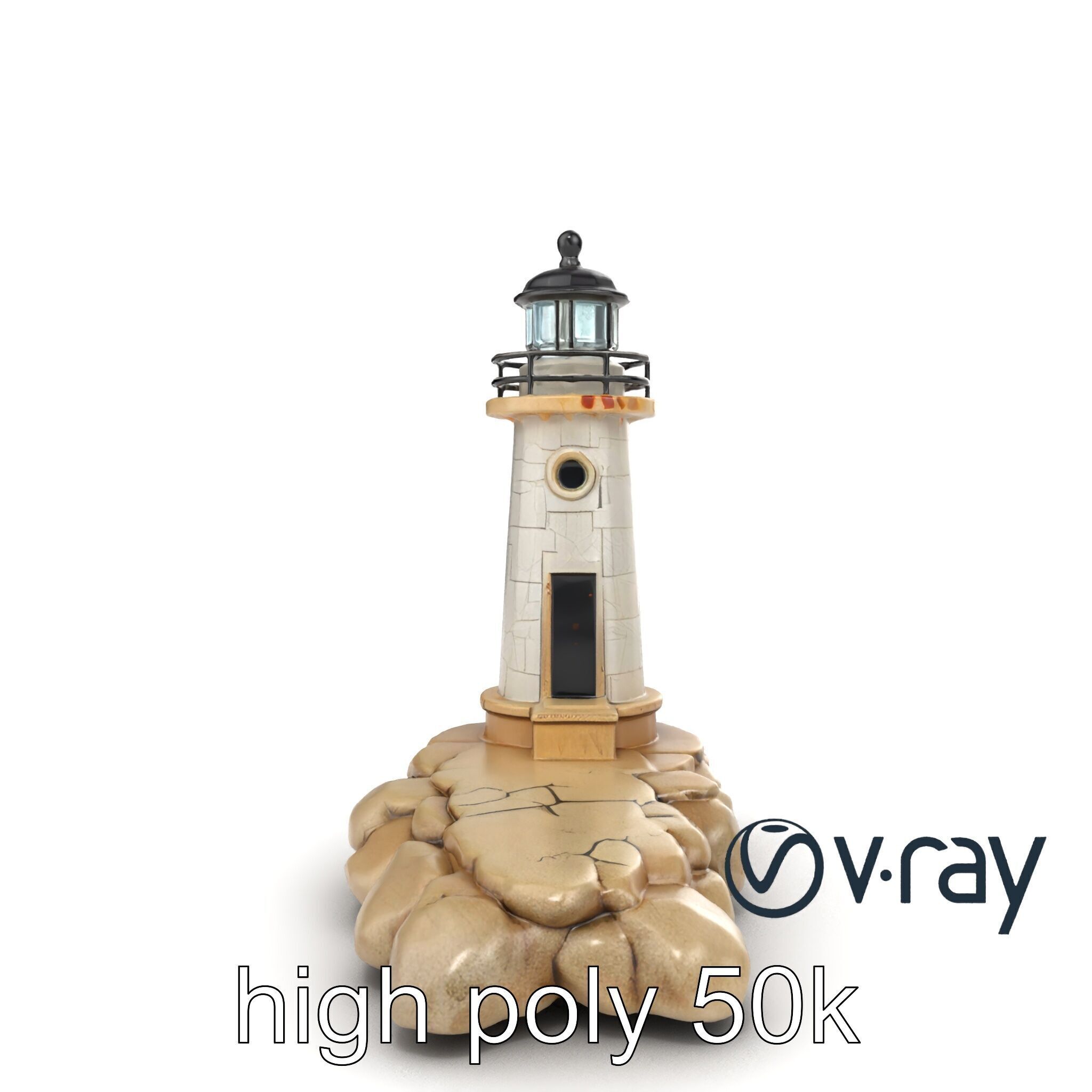 Cracked Coastal Lighthouse model pack Low-poly 3D model_24