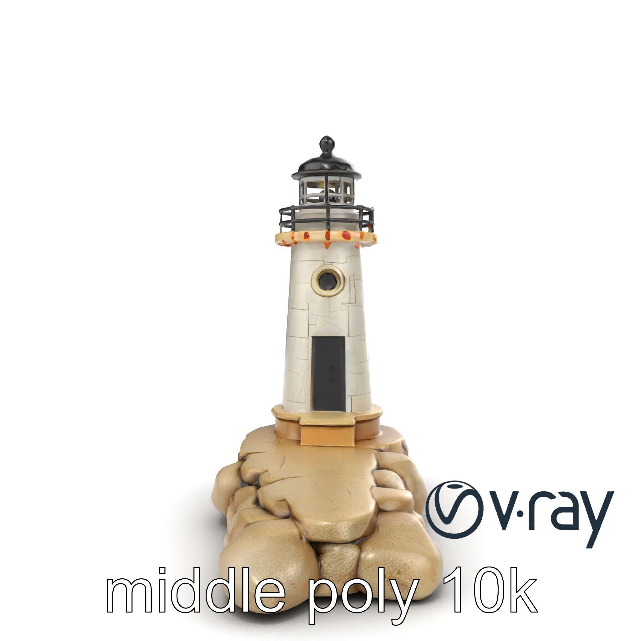 Cracked Coastal Lighthouse model pack Low-poly 3D model_28