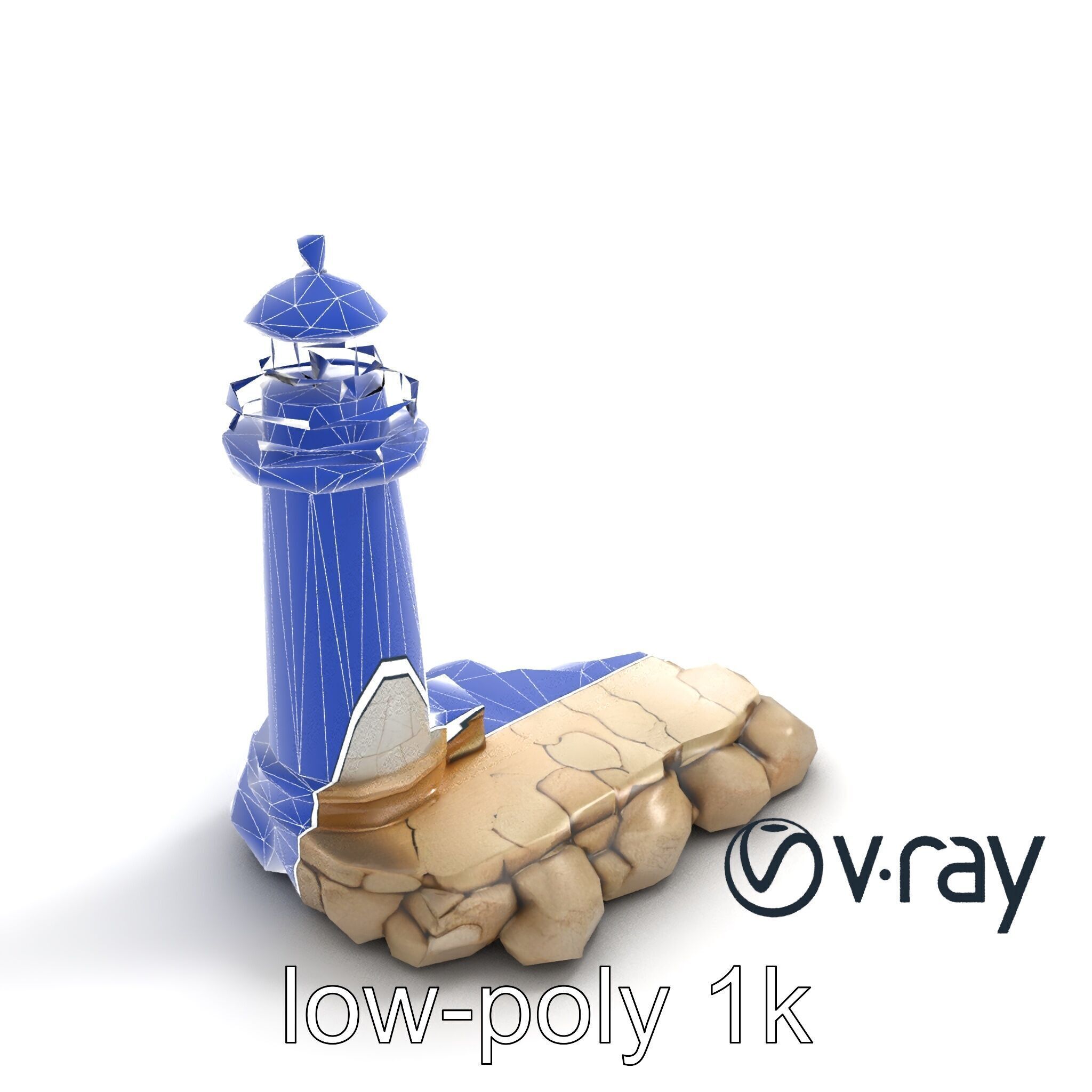 Cracked Coastal Lighthouse model pack Low-poly 3D model_21
