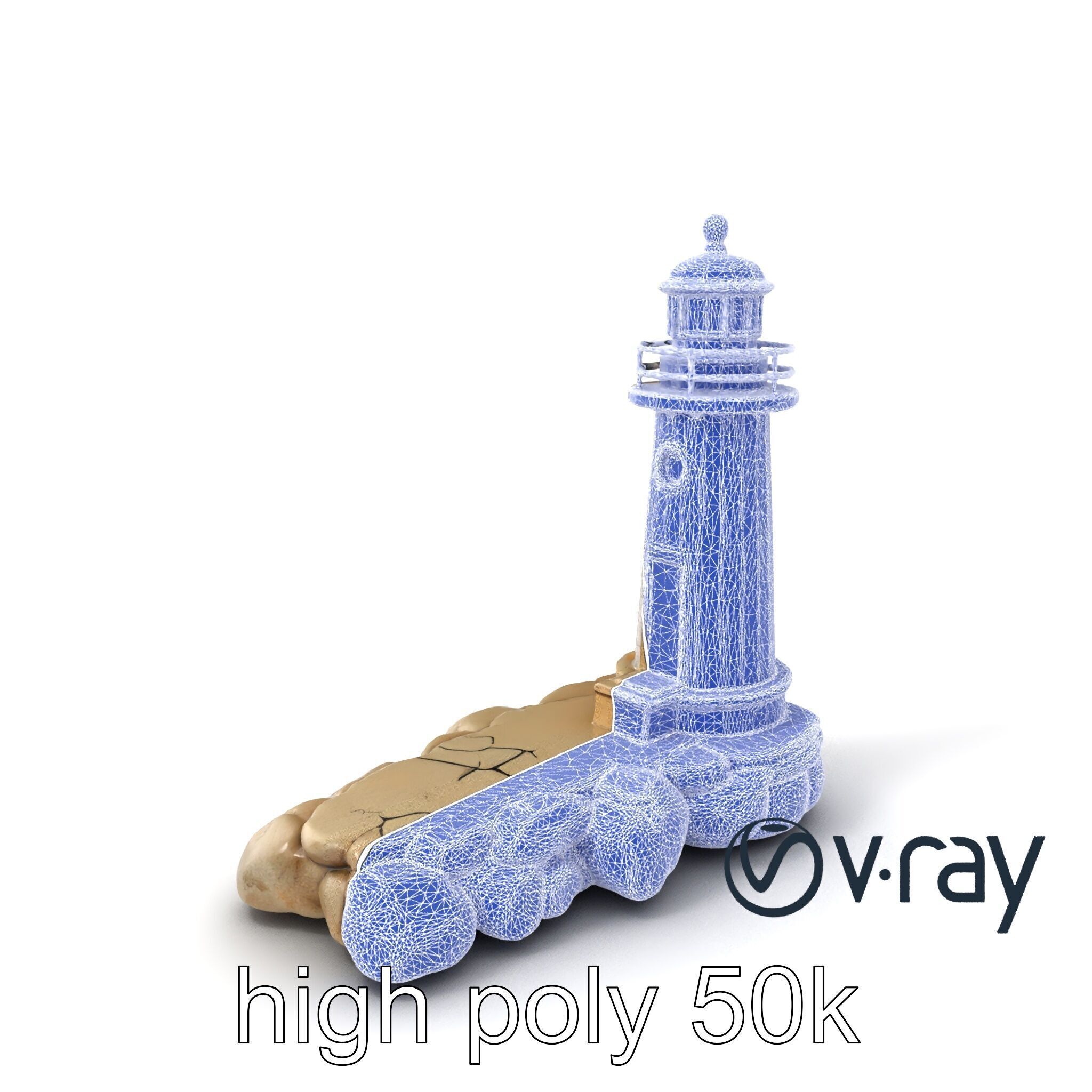 Cracked Coastal Lighthouse model pack Low-poly 3D model_25