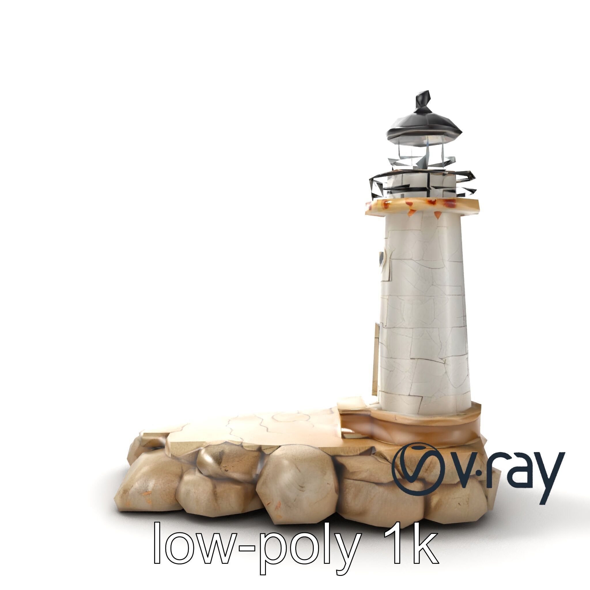 Cracked Coastal Lighthouse model pack Low-poly 3D model_16