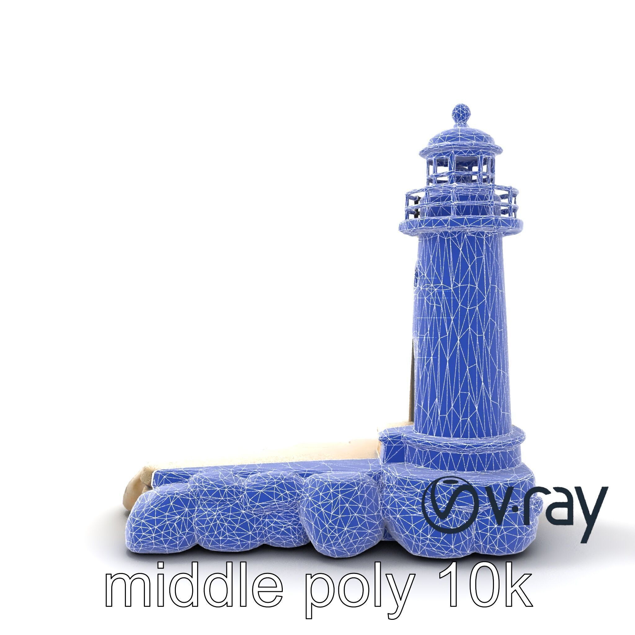 Cracked Coastal Lighthouse model pack Low-poly 3D model_15