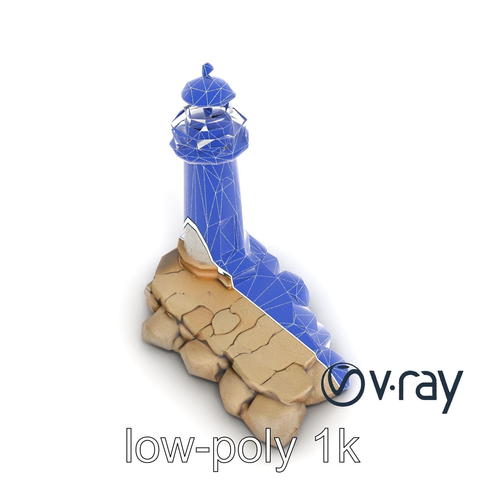 Cracked Coastal Lighthouse model pack Low-poly 3D model_23