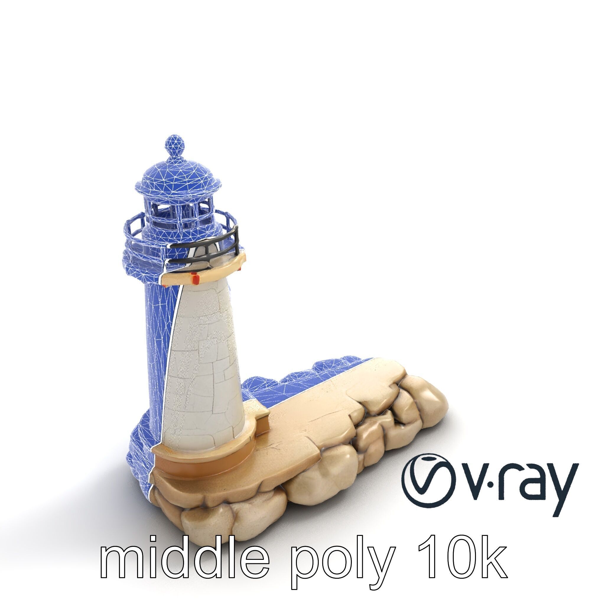 Cracked Coastal Lighthouse model pack Low-poly 3D model_29