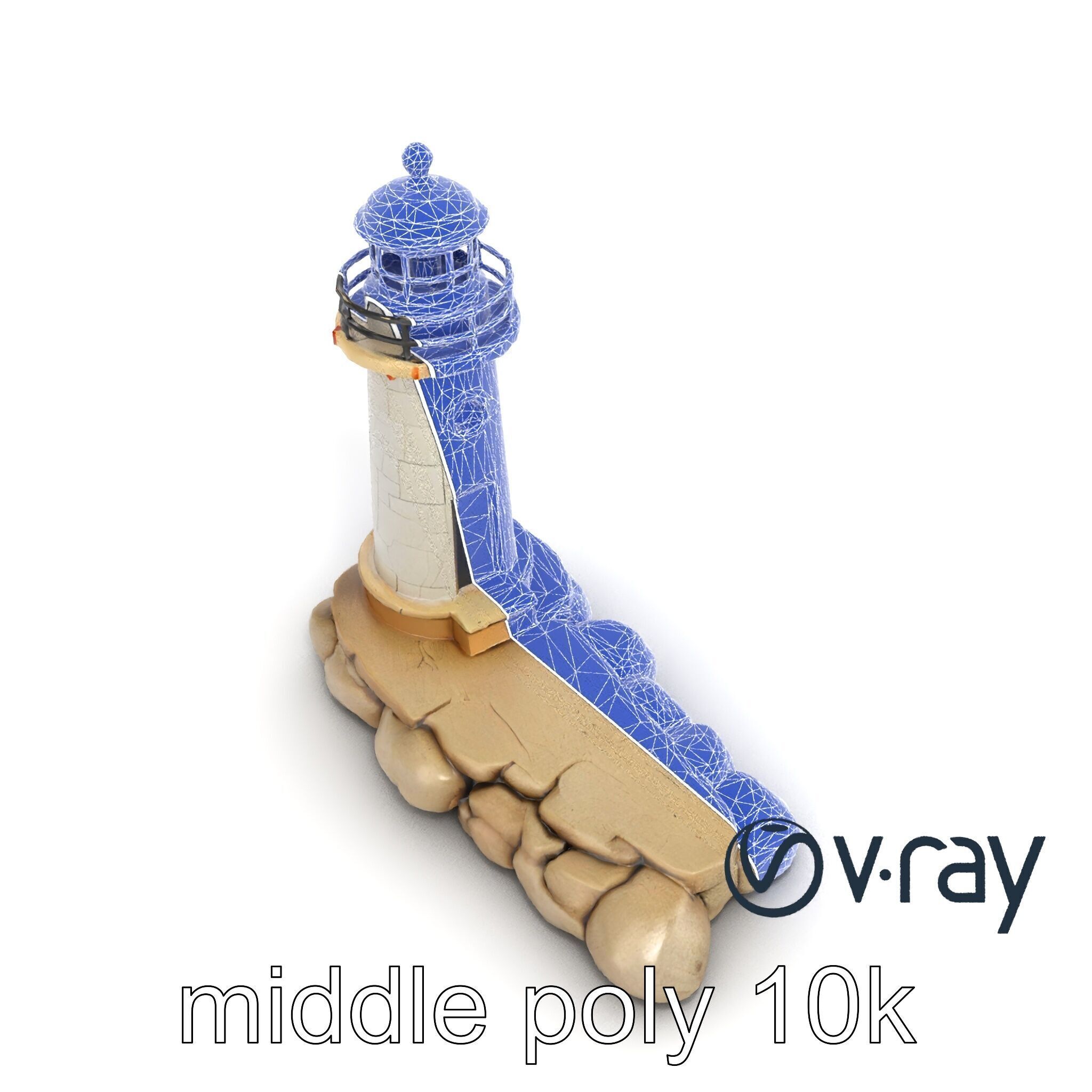 Cracked Coastal Lighthouse model pack Low-poly 3D model_17