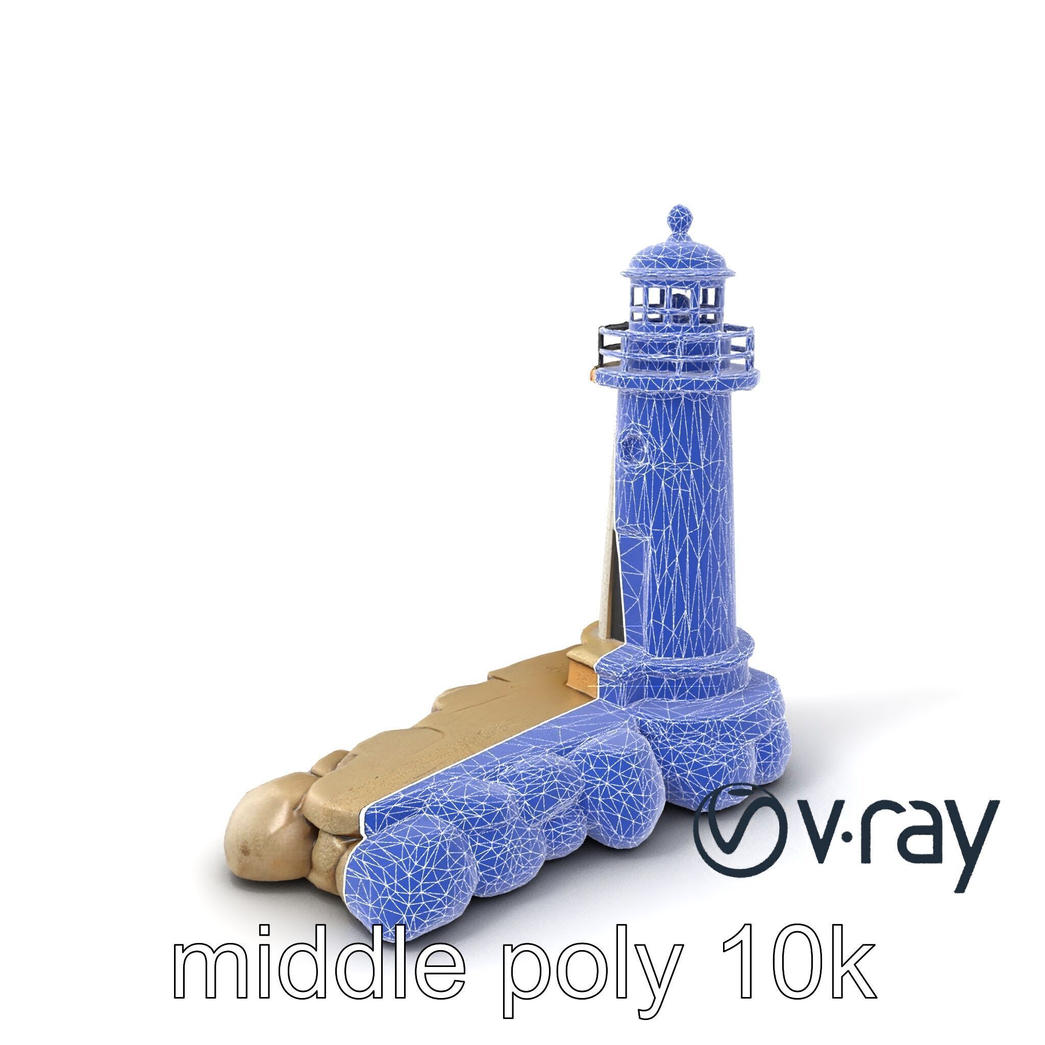 Cracked Coastal Lighthouse model pack Low-poly 3D model_4