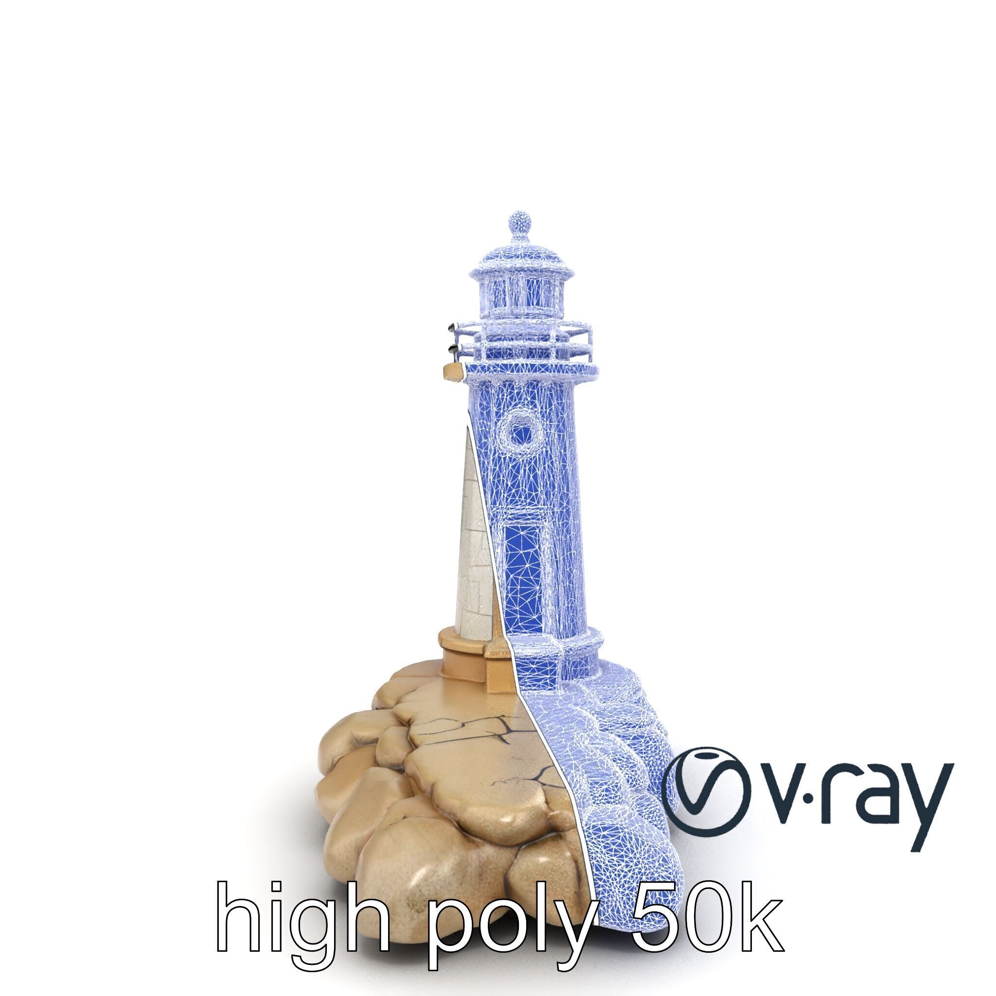 Cracked Coastal Lighthouse model pack Low-poly 3D model_18