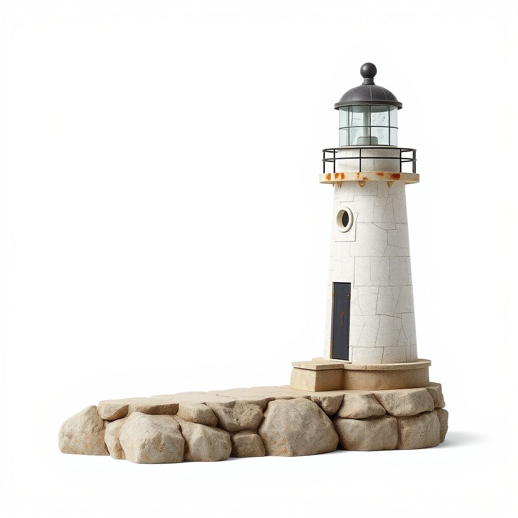 Cracked Coastal Lighthouse model pack Low-poly 3D model_3